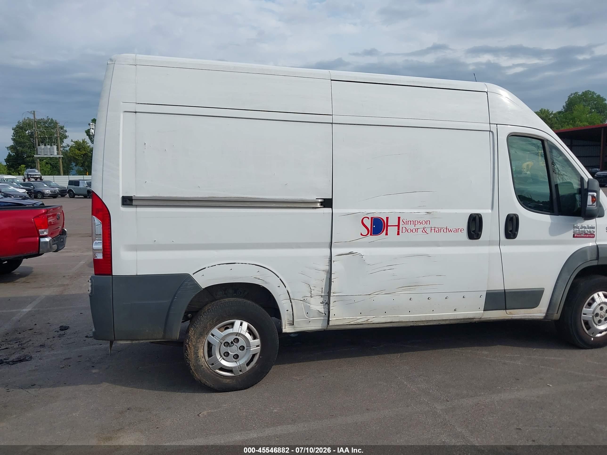2015 Ram Promaster 2500 High Roof Белый vin: 3C6TRVCG5FE504902