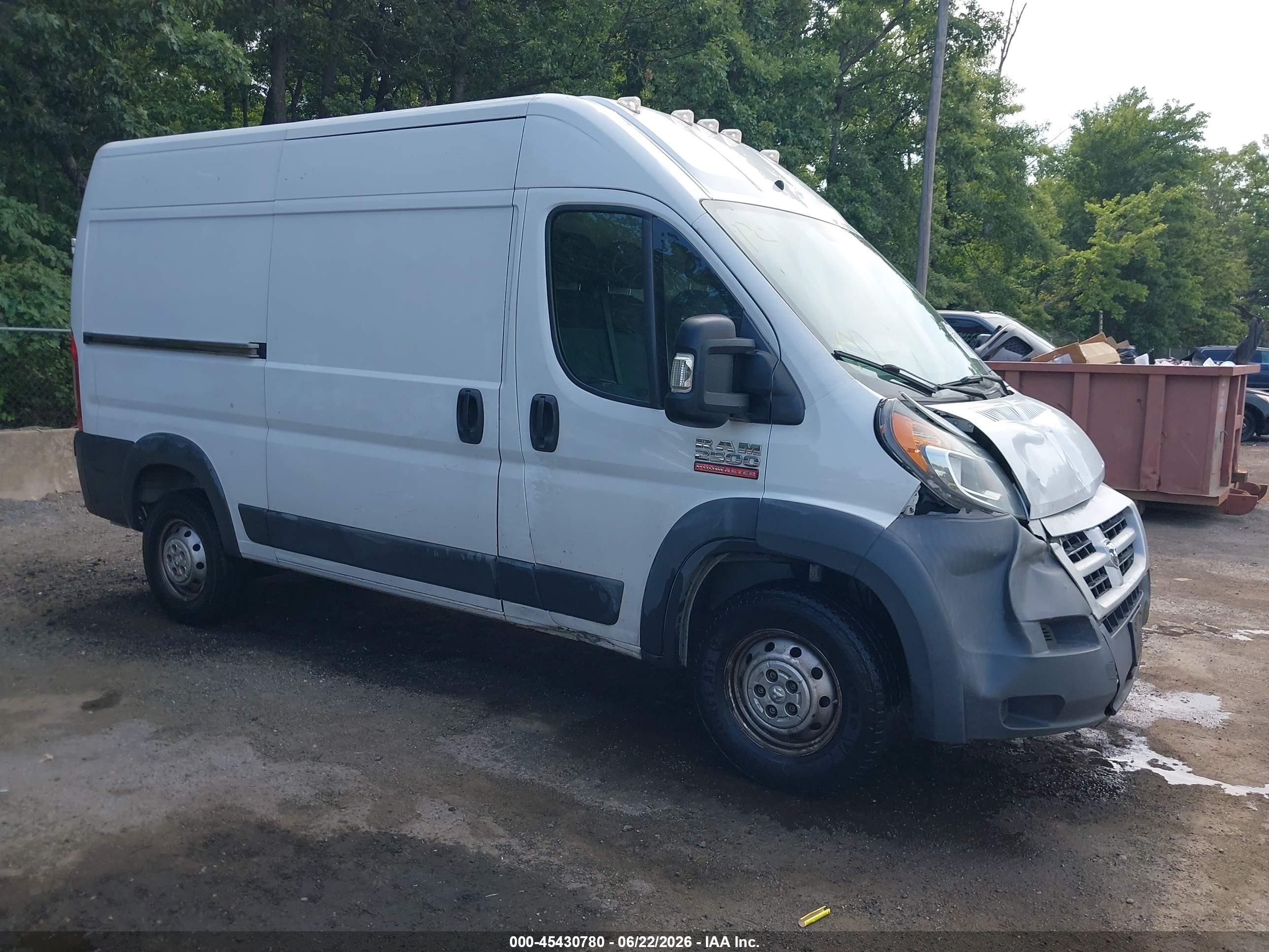 2014 Ram Promaster 2500 High Roof White vin: 3C6TRVCG6EE101249
