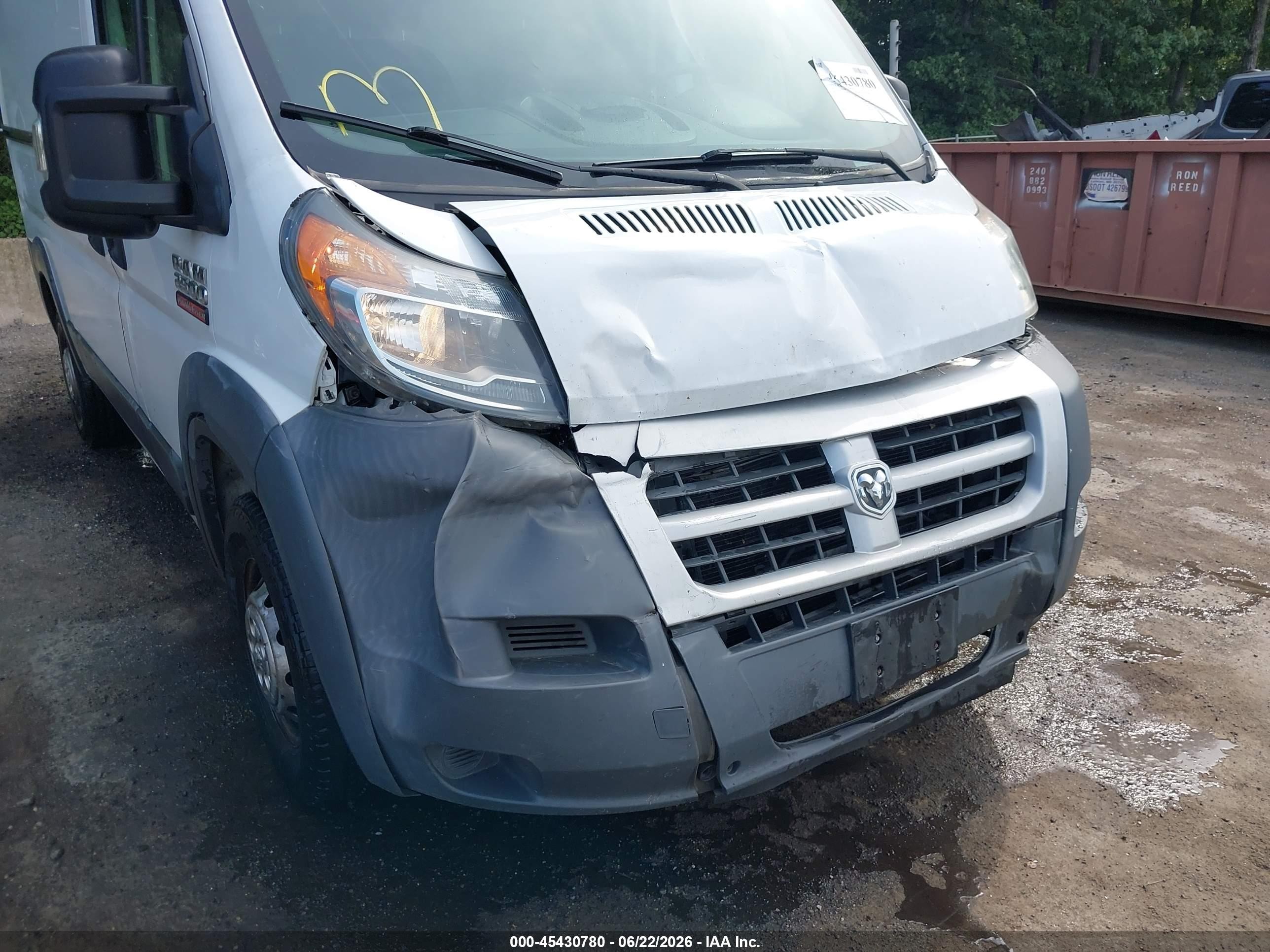 2014 Ram Promaster 2500 High Roof White vin: 3C6TRVCG6EE101249