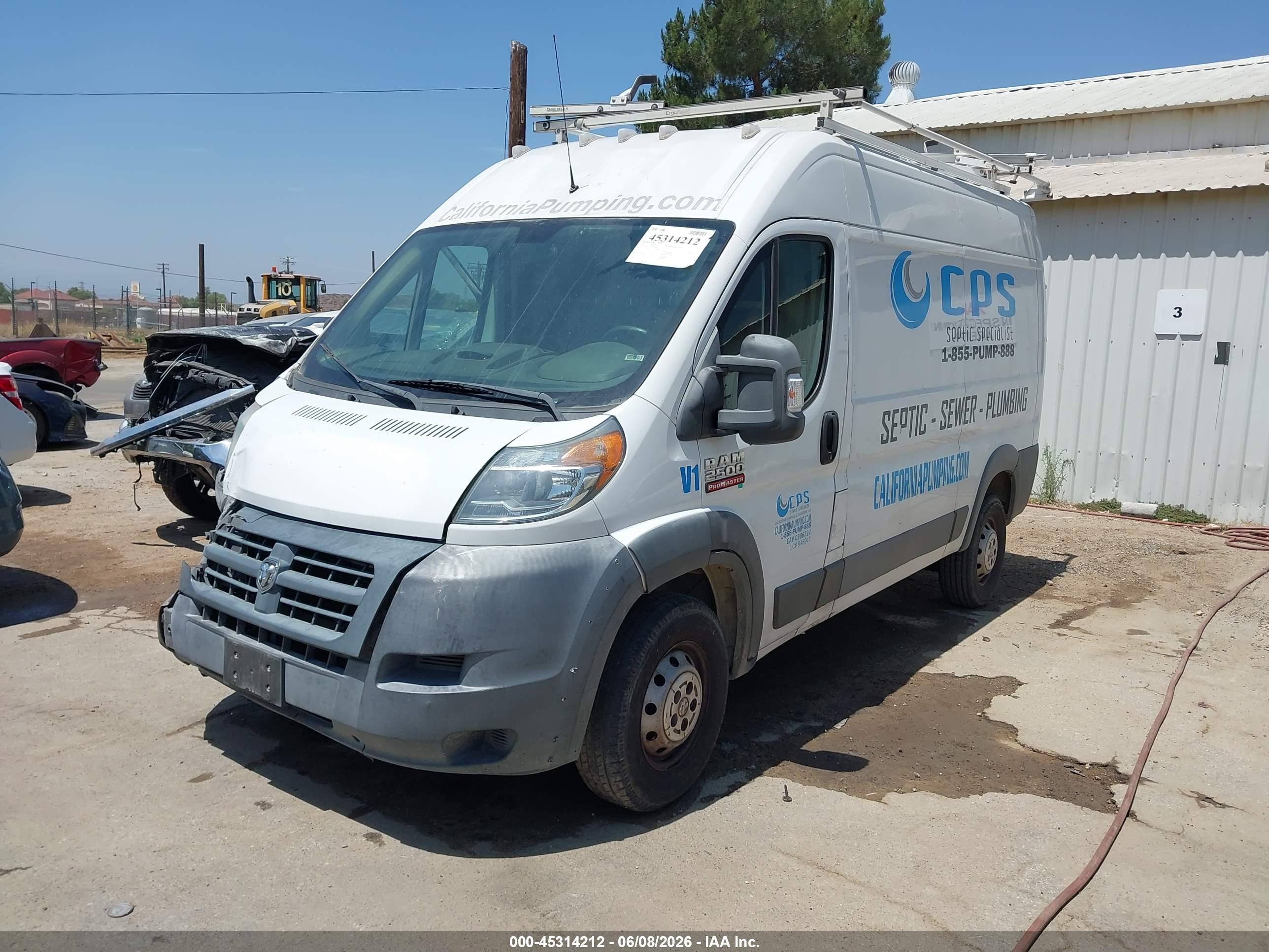 2014 Ram Promaster 2500 High Roof Белый vin: 3C6TRVCGXEE104686