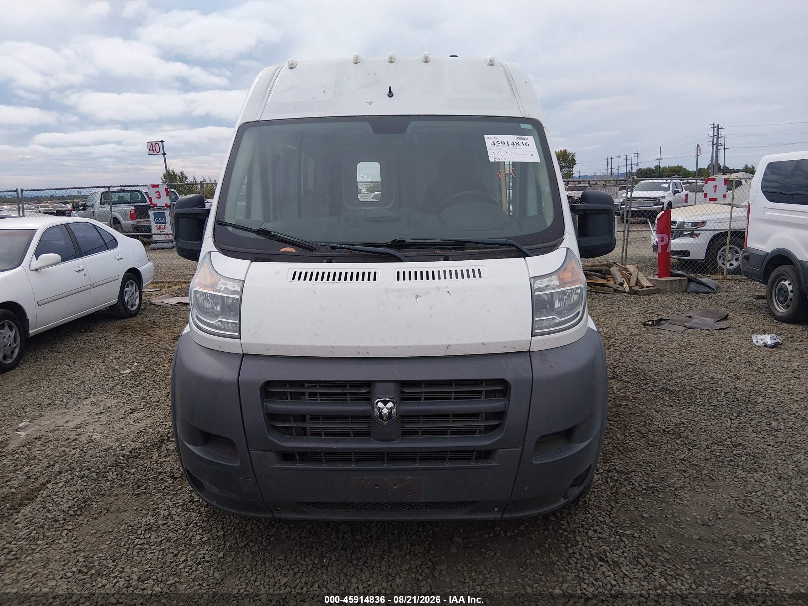 2015 Ram Promaster 2500 High Roof Белый vin: 3C6TRVDD2FE510466