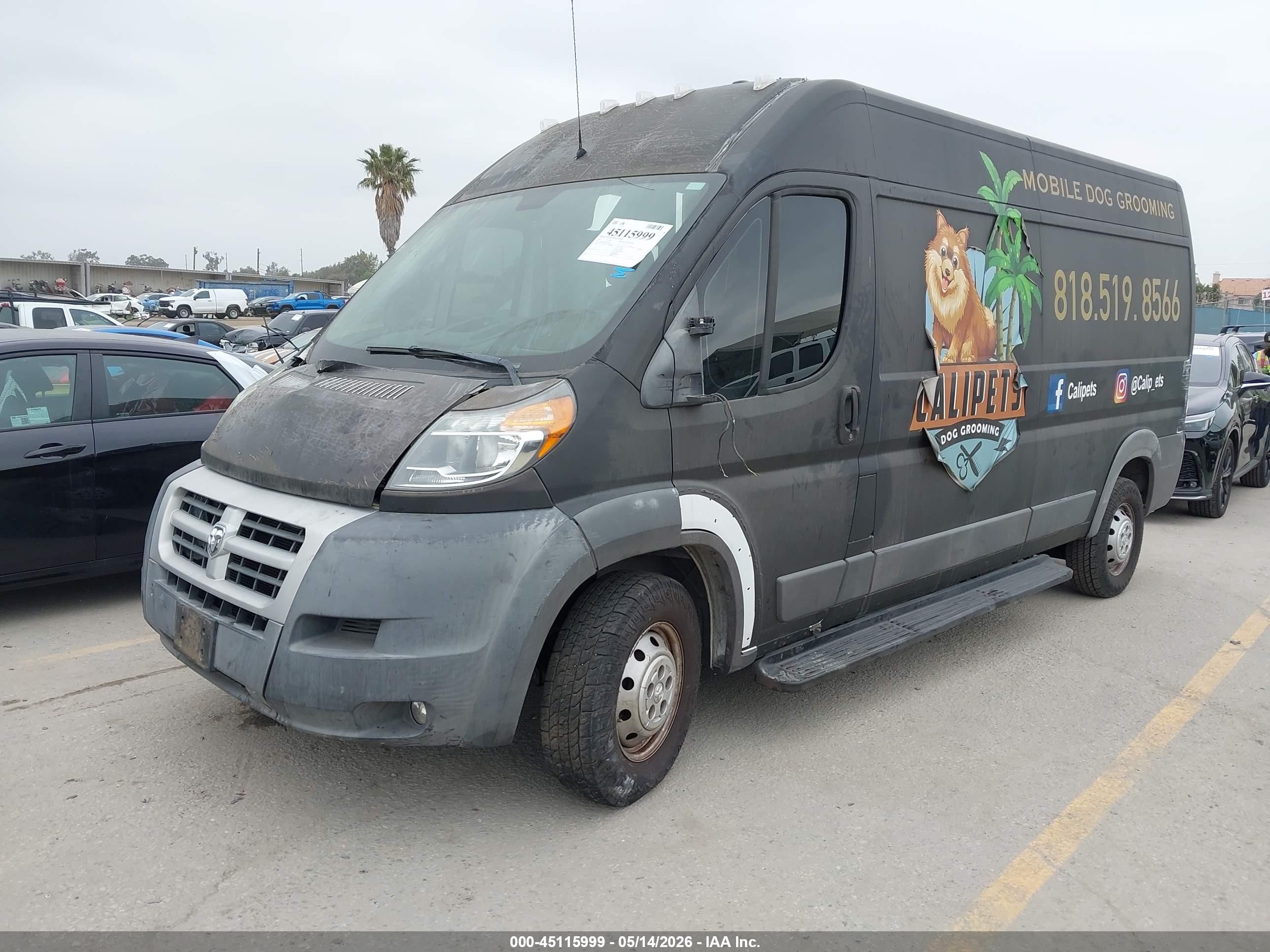 2015 Ram Promaster 2500 High Roof Black vin: 3C6TRVDDXFE500235