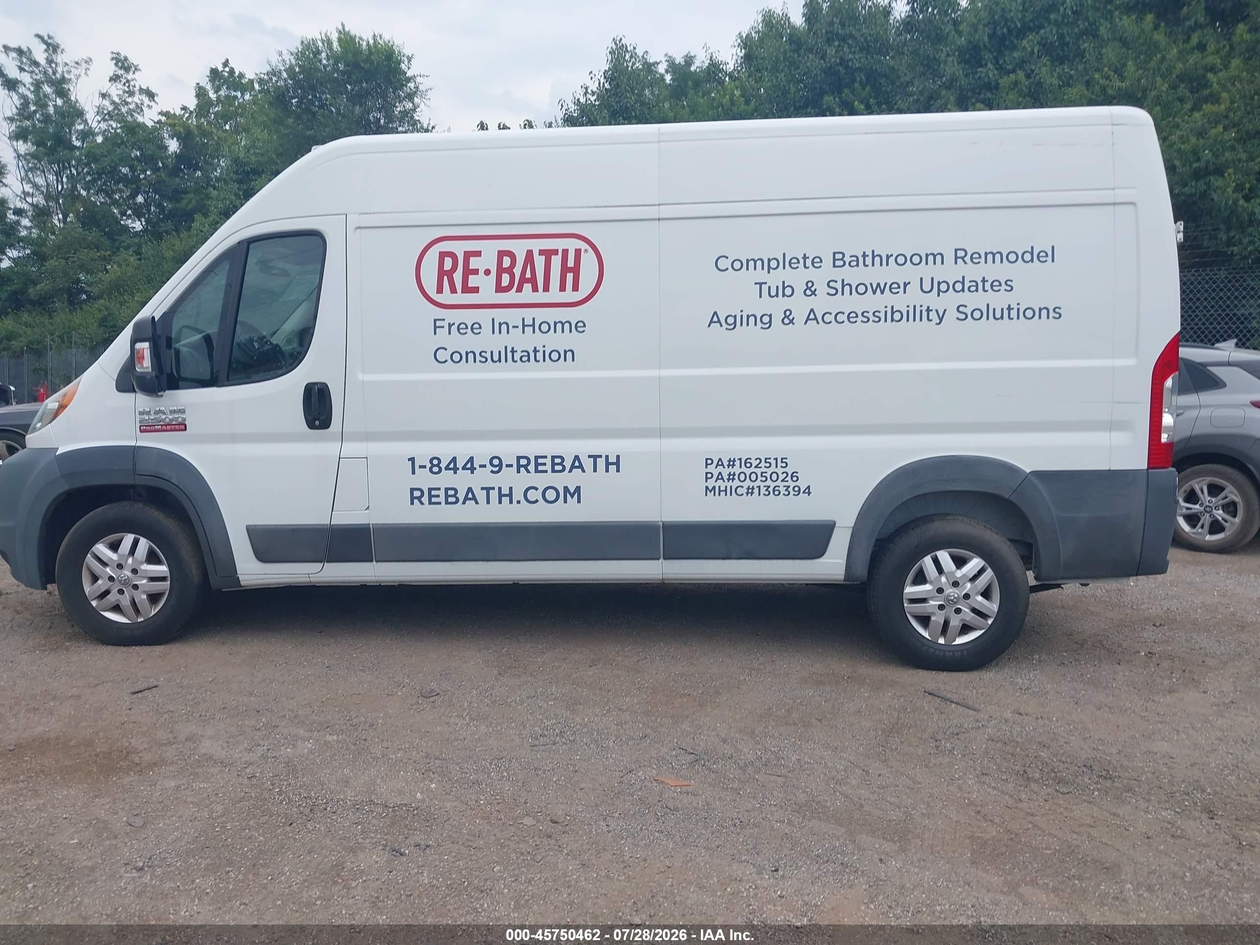 2014 Ram Promaster 2500 High Roof White vin: 3C6TRVDG0EE103769