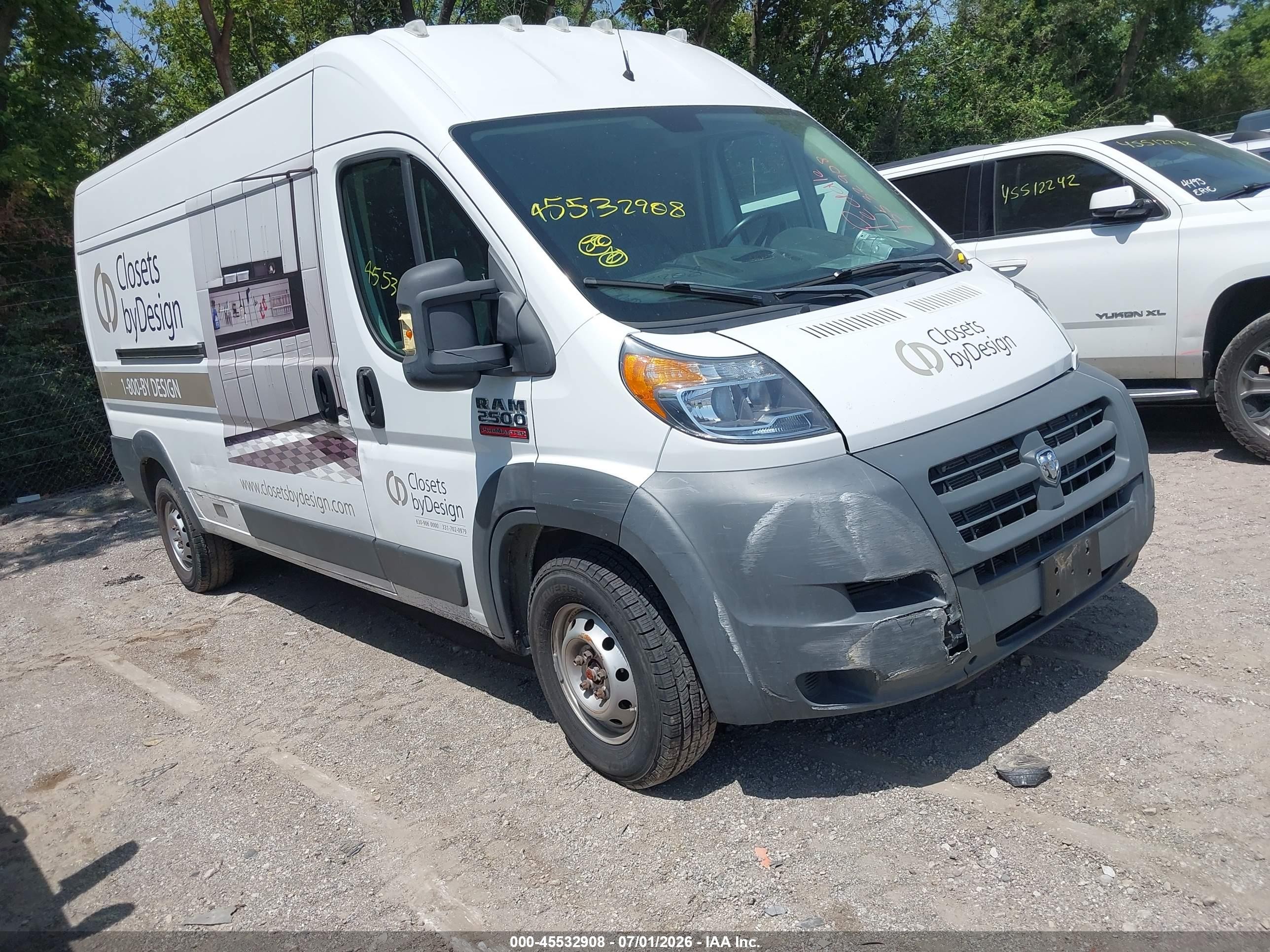 2014 Ram Promaster 2500 High Roof White vin: 3C6TRVDG1EE123156