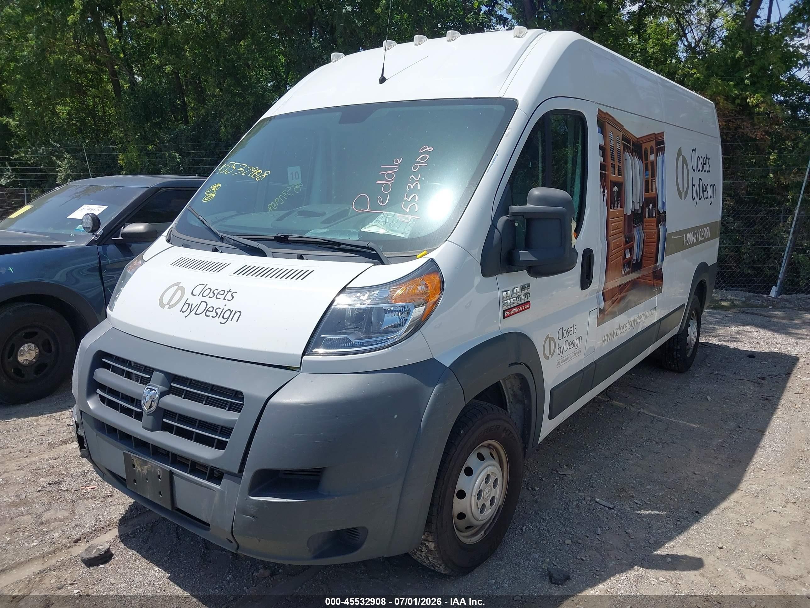 2014 Ram Promaster 2500 High Roof White vin: 3C6TRVDG1EE123156