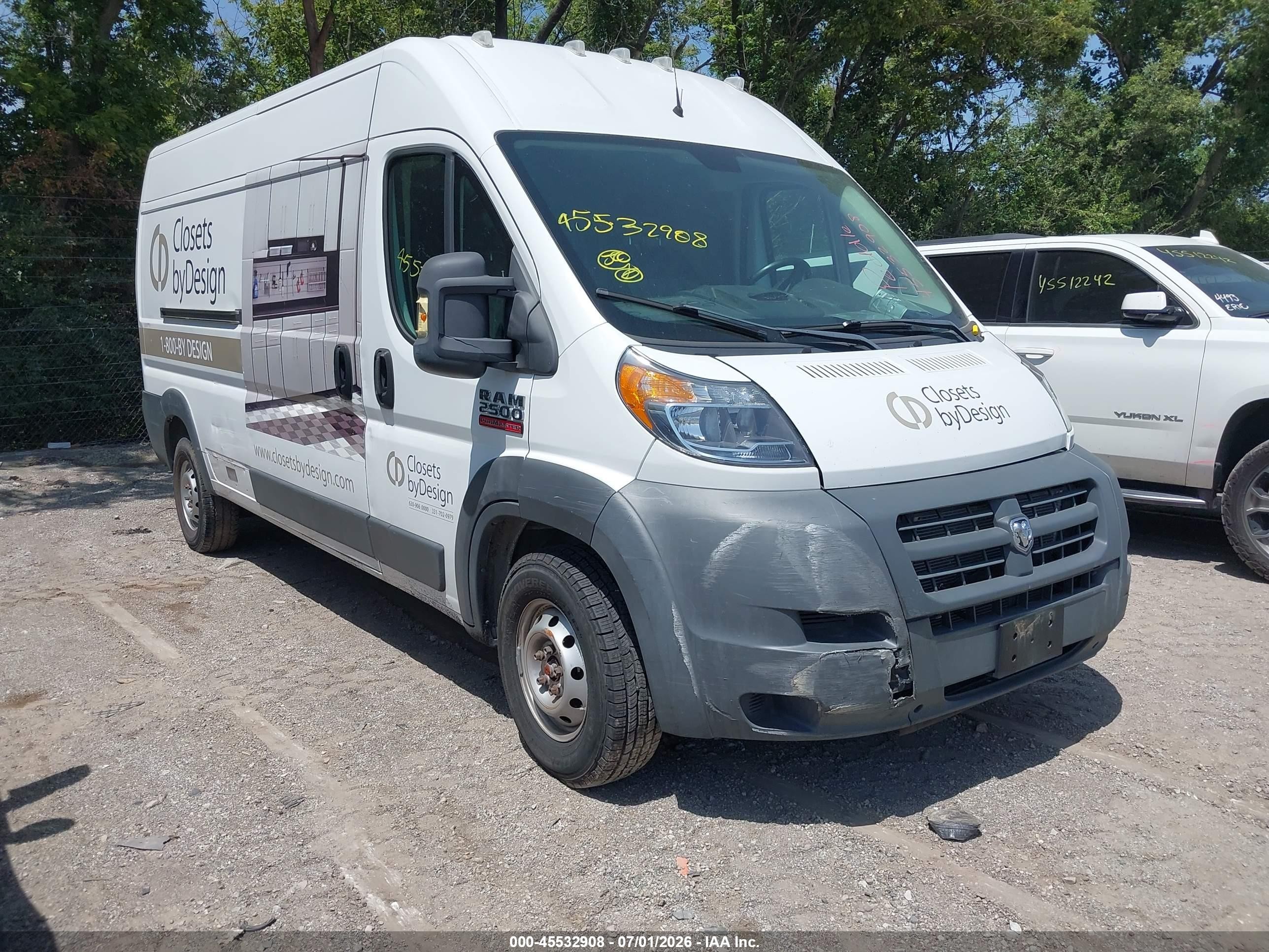 2014 Ram Promaster 2500 High Roof White vin: 3C6TRVDG1EE123156
