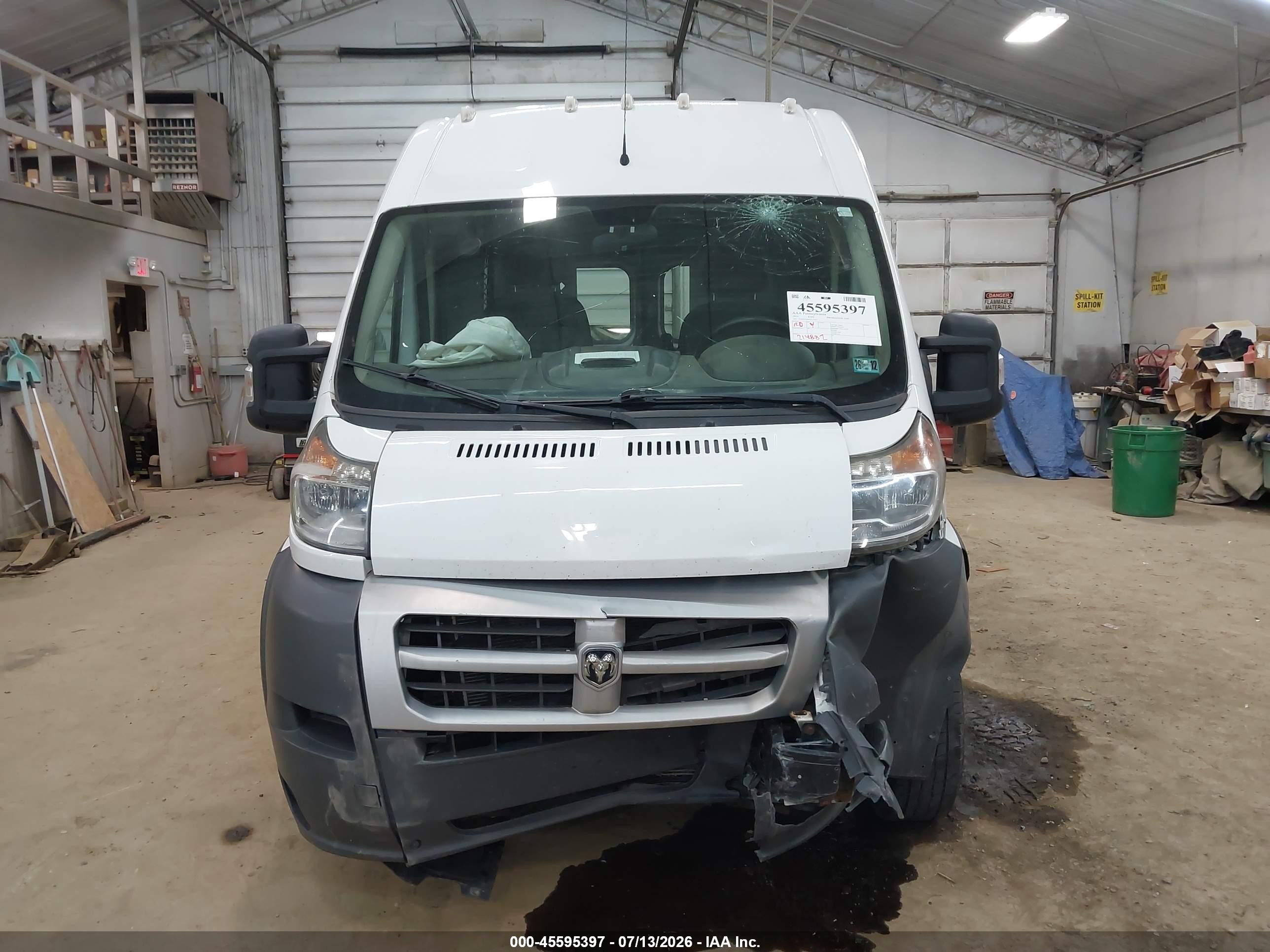 2014 Ram Promaster 2500 High Roof White vin: 3C6TRVDG4EE123927