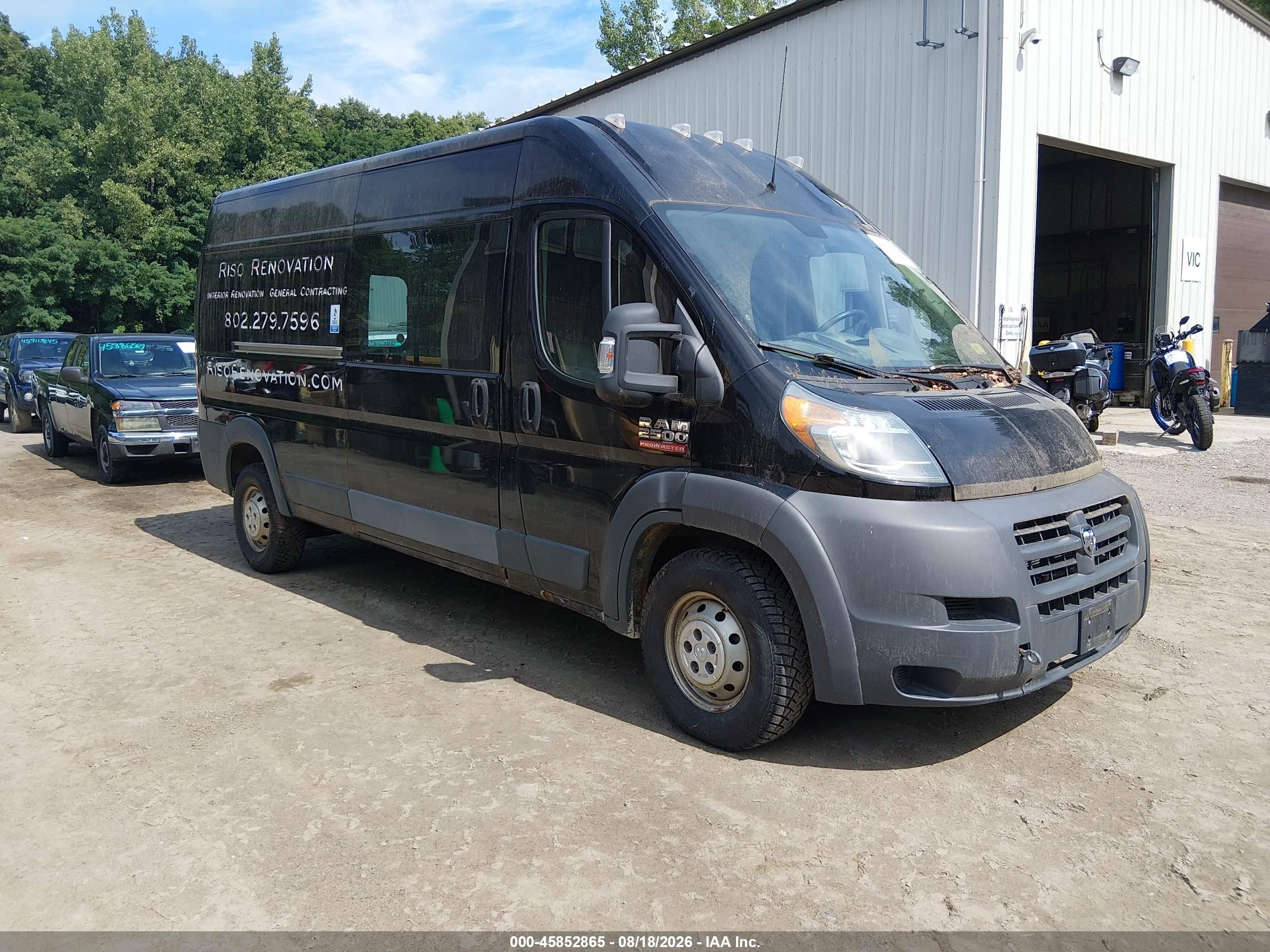 2014 Ram Promaster 2500 High Roof Черный vin: 3C6TRVDG4EE124012