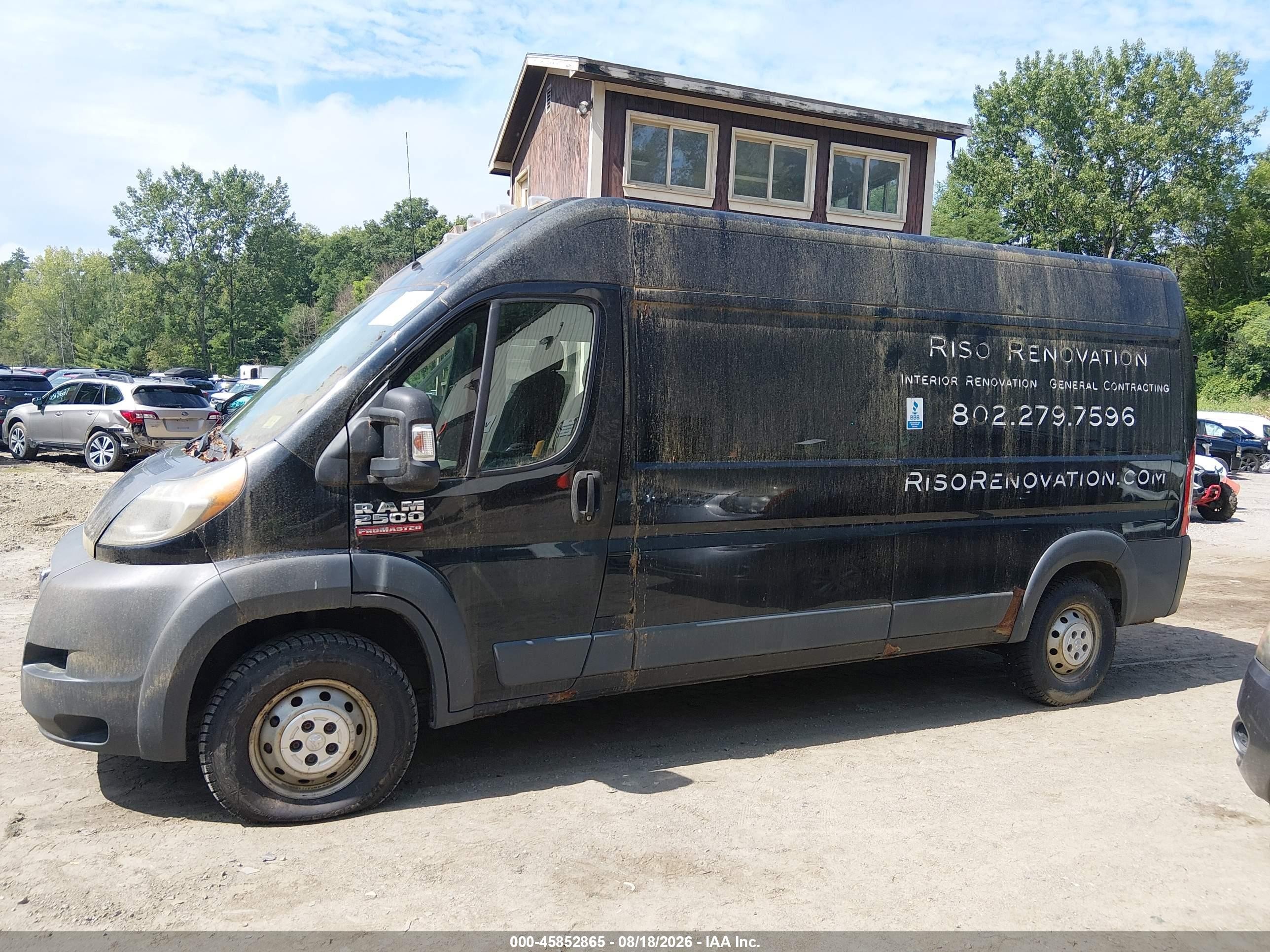 2014 Ram Promaster 2500 High Roof Черный vin: 3C6TRVDG4EE124012