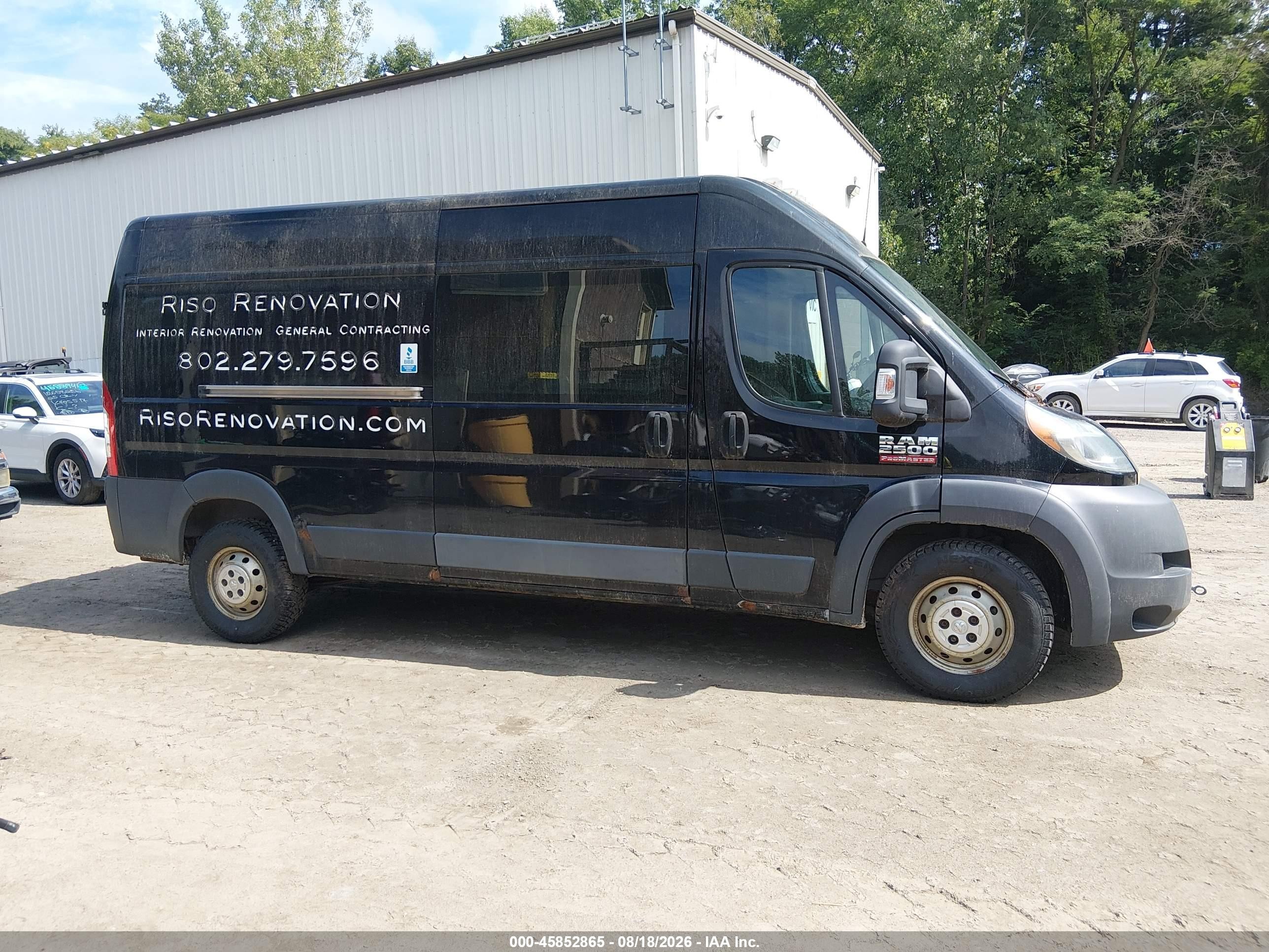 2014 Ram Promaster 2500 High Roof Черный vin: 3C6TRVDG4EE124012