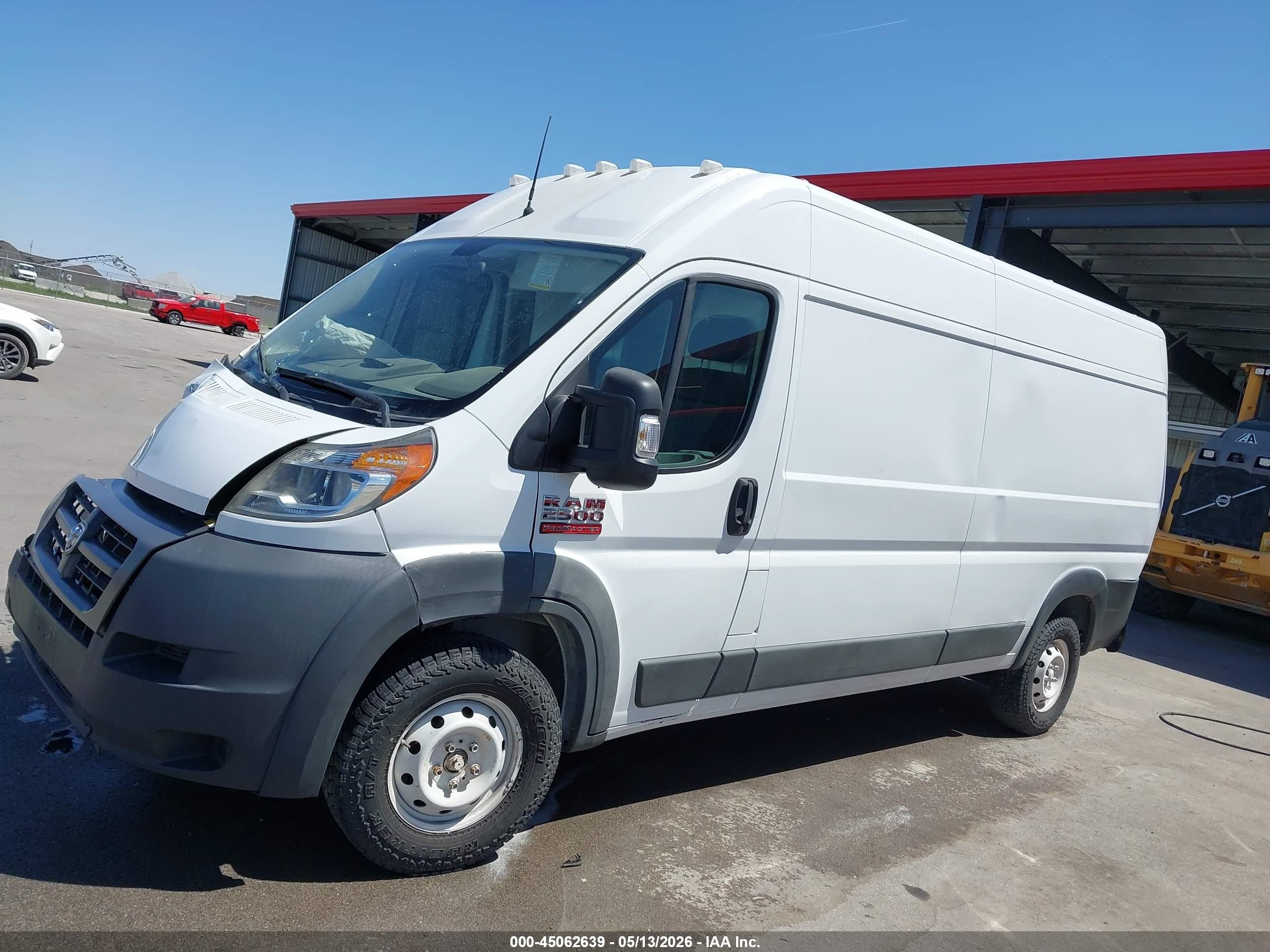 2017 Ram Promaster 2500 High Roof 159 Wb White vin: 3C6TRVDG7HE512615