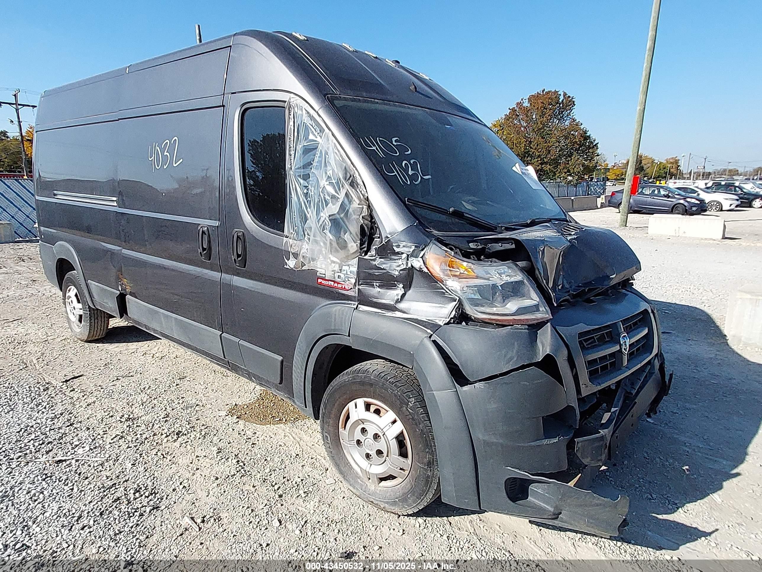 2015 Ram Promaster 2500 High Roof Серый vin: 3C6TRVDGXFE501833