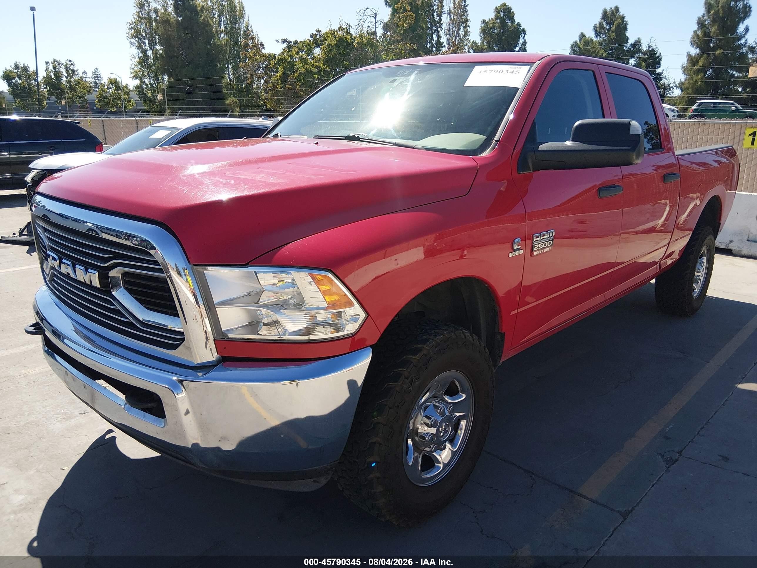 2012 Ram 2500 St Red vin: 3C6UD5CL9CG289556