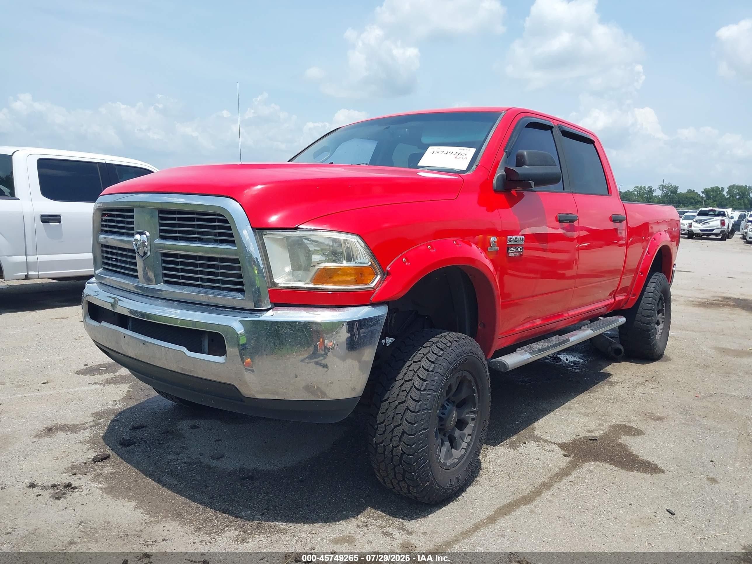 2012 Ram 2500 Slt Red vin: 3C6UD5DL1CG126012