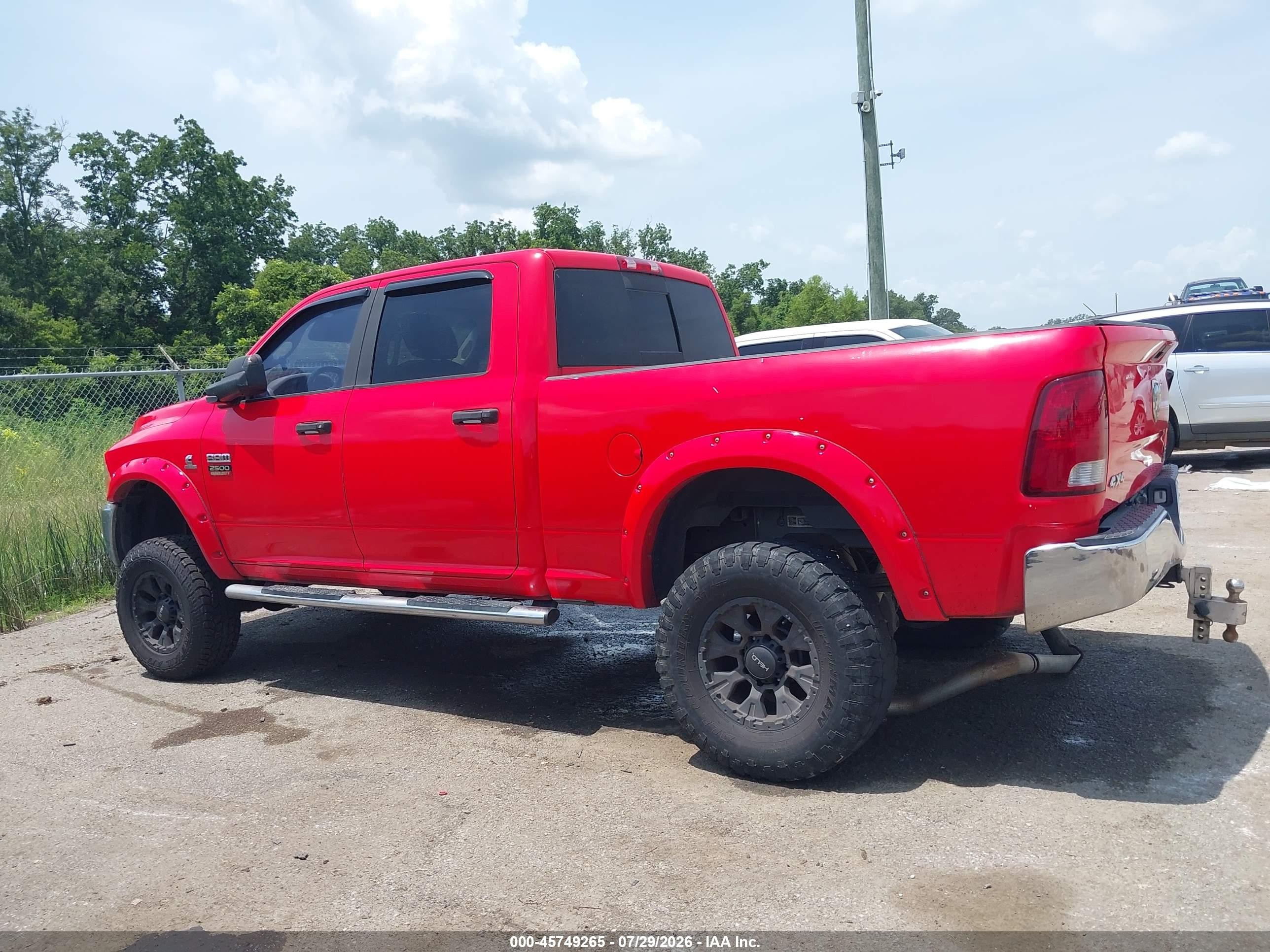 2012 Ram 2500 Slt Red vin: 3C6UD5DL1CG126012
