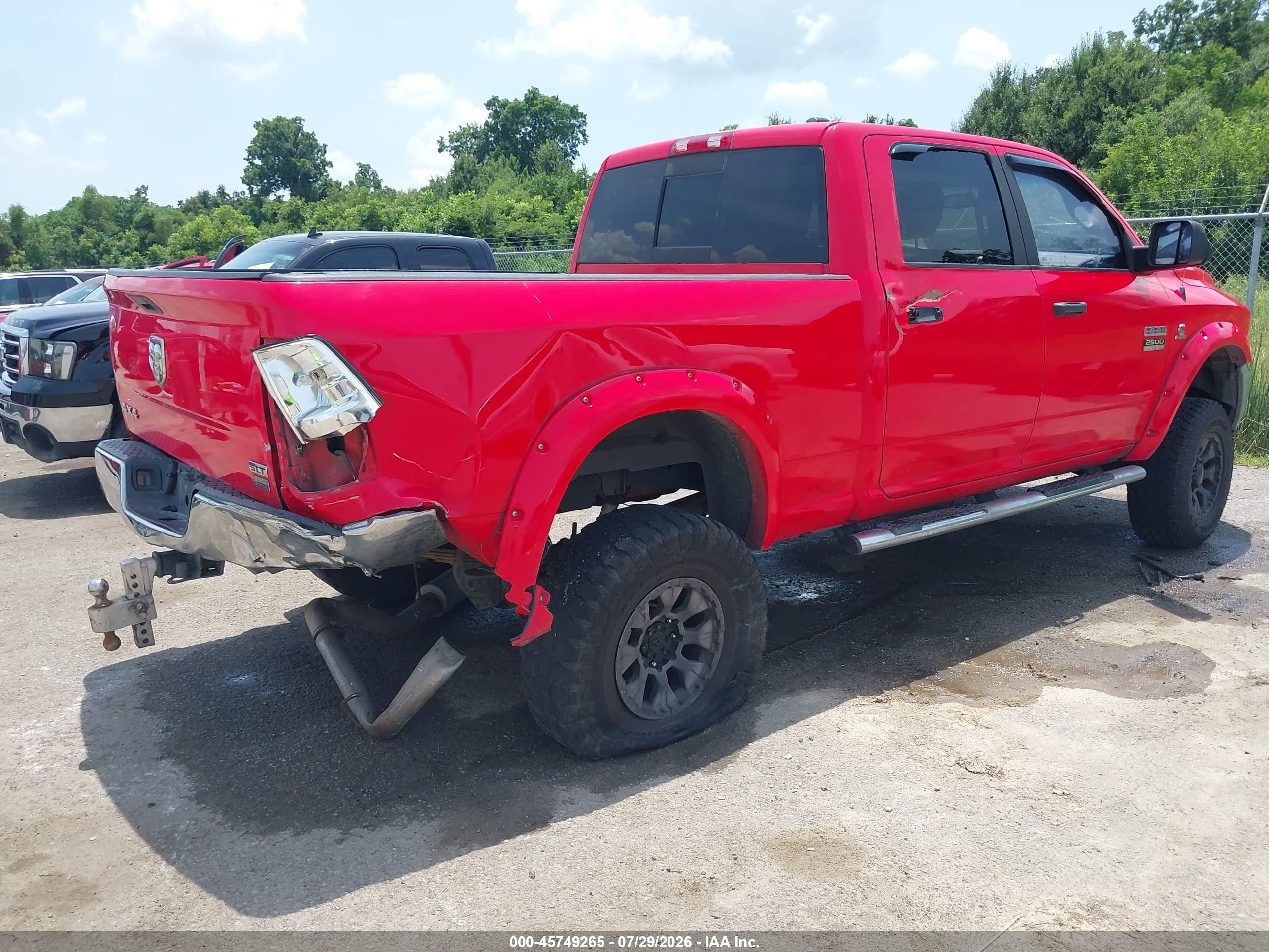 2012 Ram 2500 Slt Red vin: 3C6UD5DL1CG126012