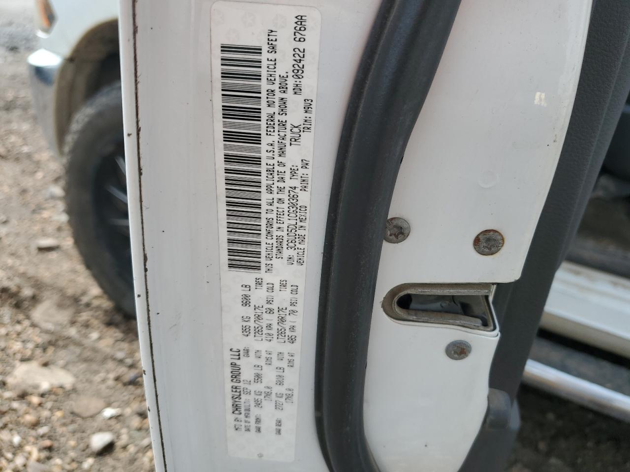 2012 Dodge Ram 2500 Slt White vin: 3C6UD5DL1CG303674