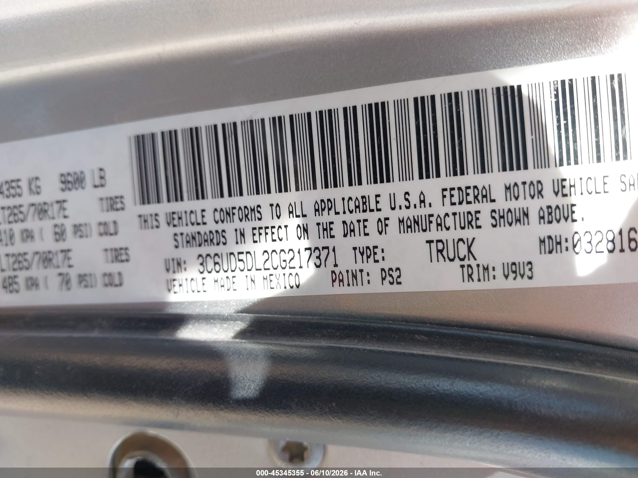 2012 Ram 2500 Slt Silver vin: 3C6UD5DL2CG217371