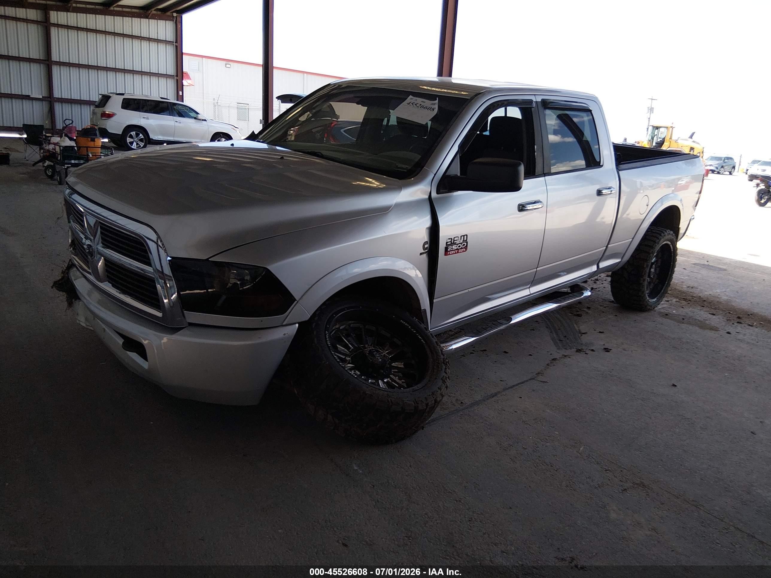 2012 Ram 2500 Slt Серебряный vin: 3C6UD5DL3CG259337