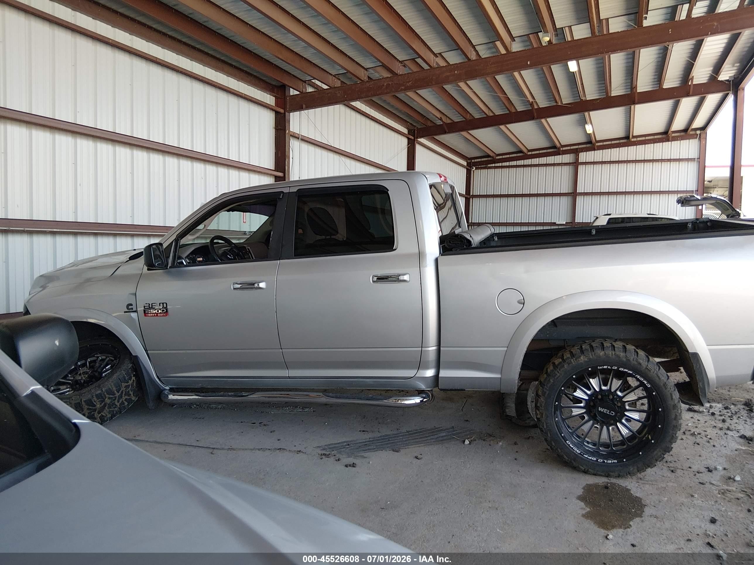 2012 Ram 2500 Slt Серебряный vin: 3C6UD5DL3CG259337