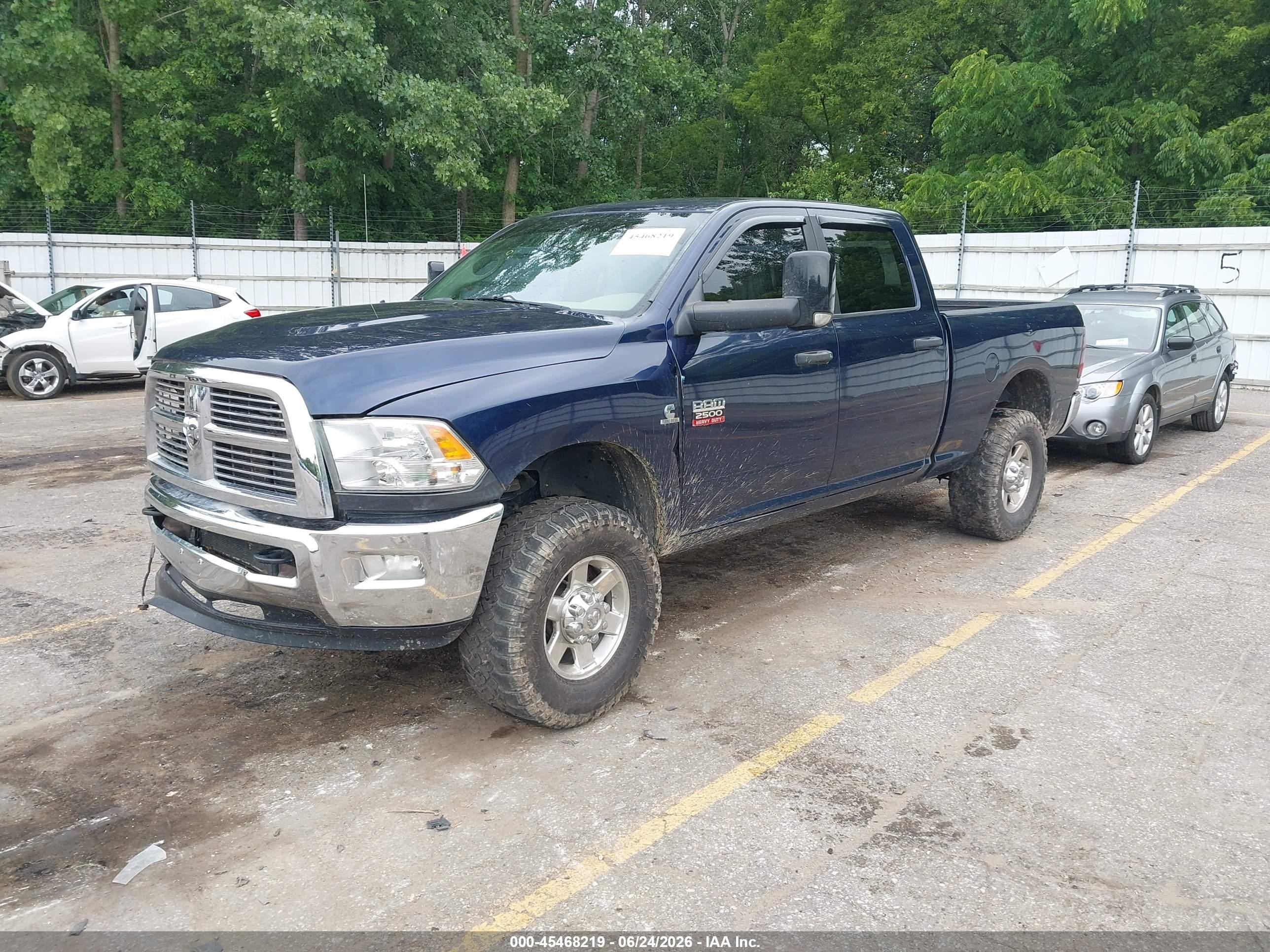 2012 Ram 2500 Big Horn Синий vin: 3C6UD5DL6CG233248