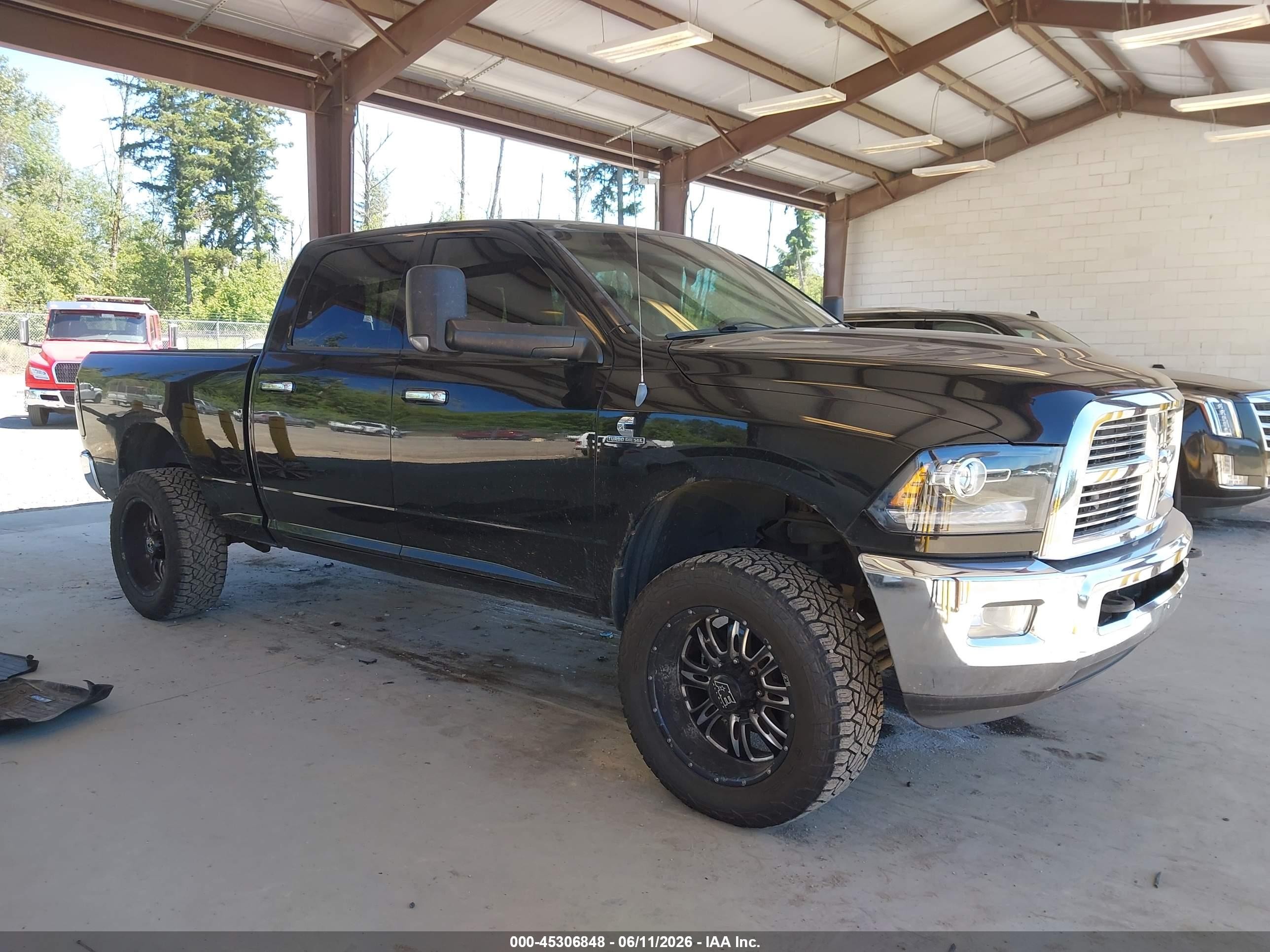 2012 Ram 2500 Slt Black vin: 3C6UD5DL7CG127956