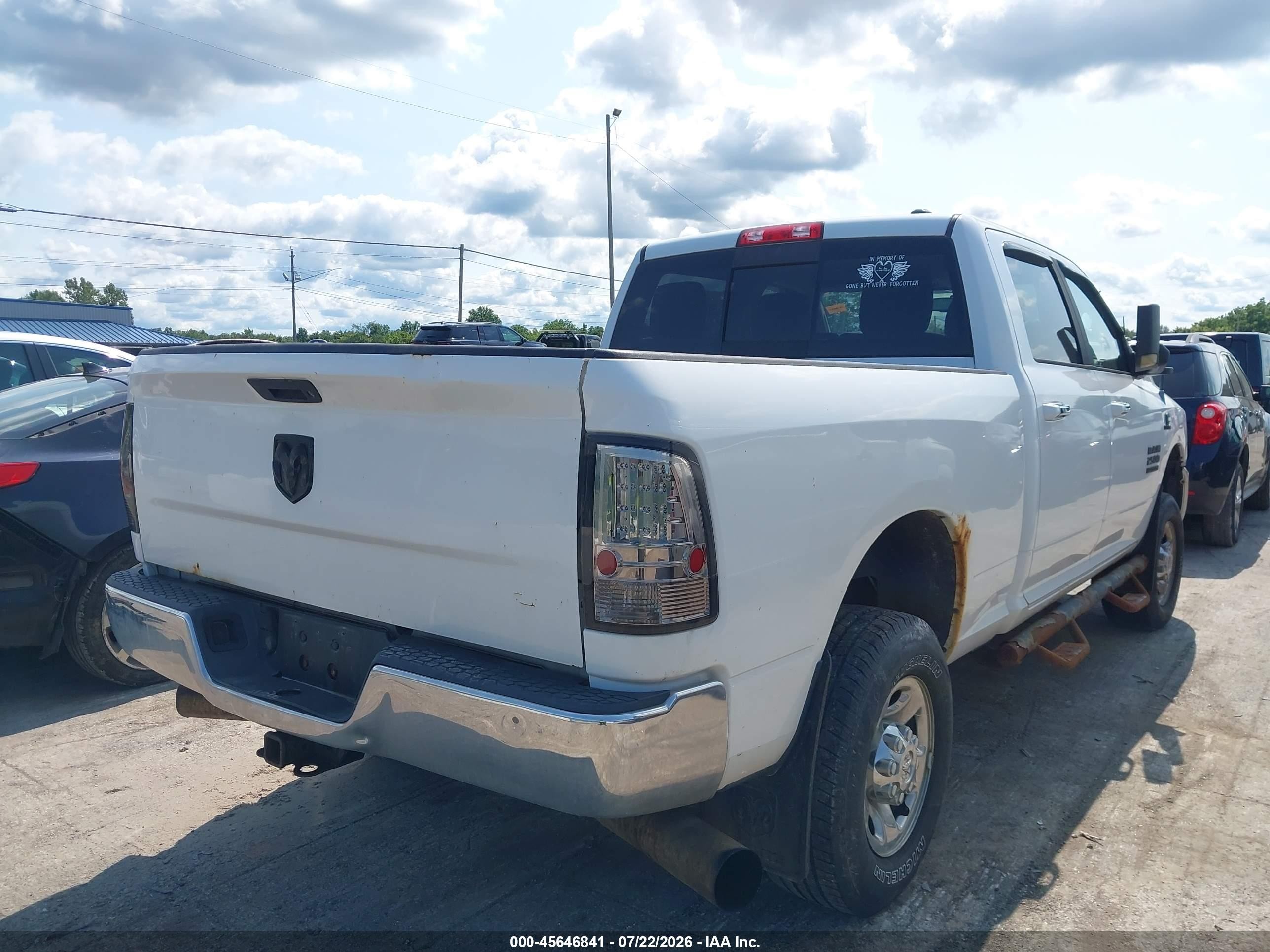 2012 Ram 2500 Slt White vin: 3C6UD5DL8CG211526