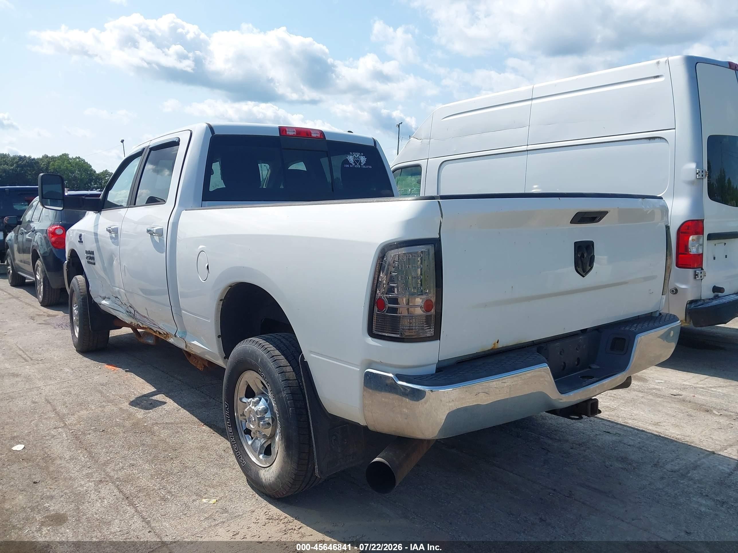 2012 Ram 2500 Slt White vin: 3C6UD5DL8CG211526