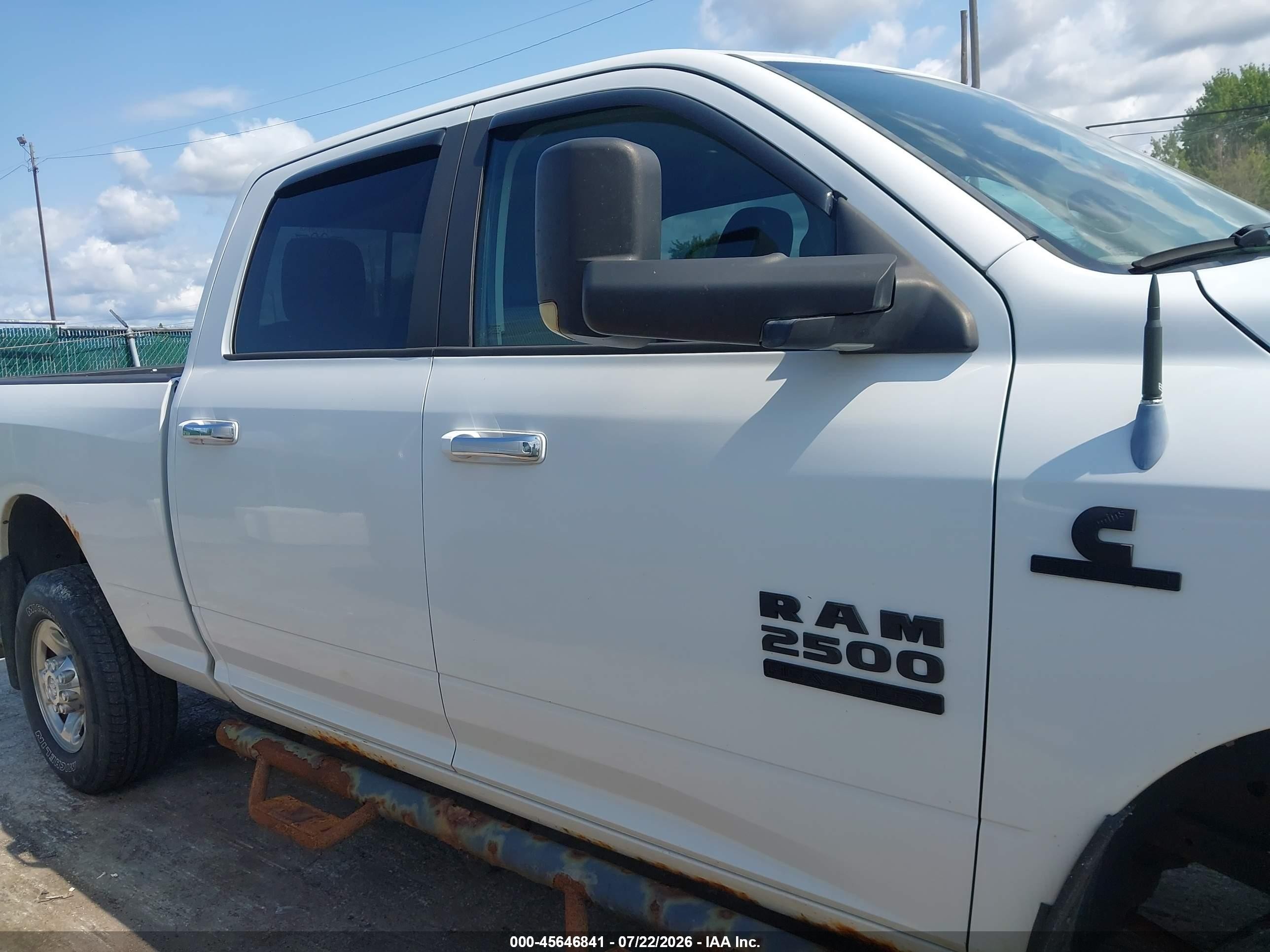 2012 Ram 2500 Slt White vin: 3C6UD5DL8CG211526