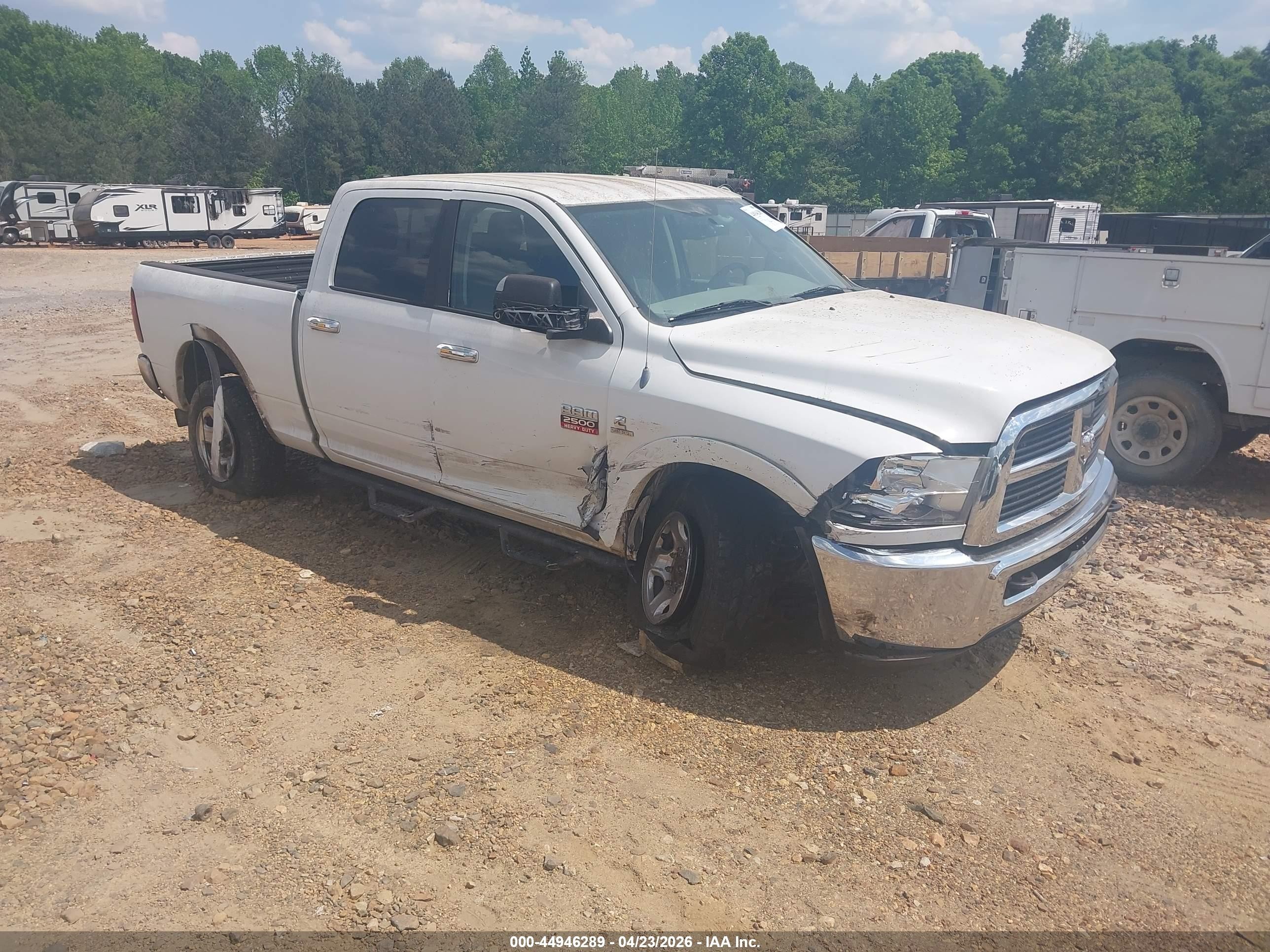 2012 Ram 2500 Slt White vin: 3C6UD5DLXCG296515