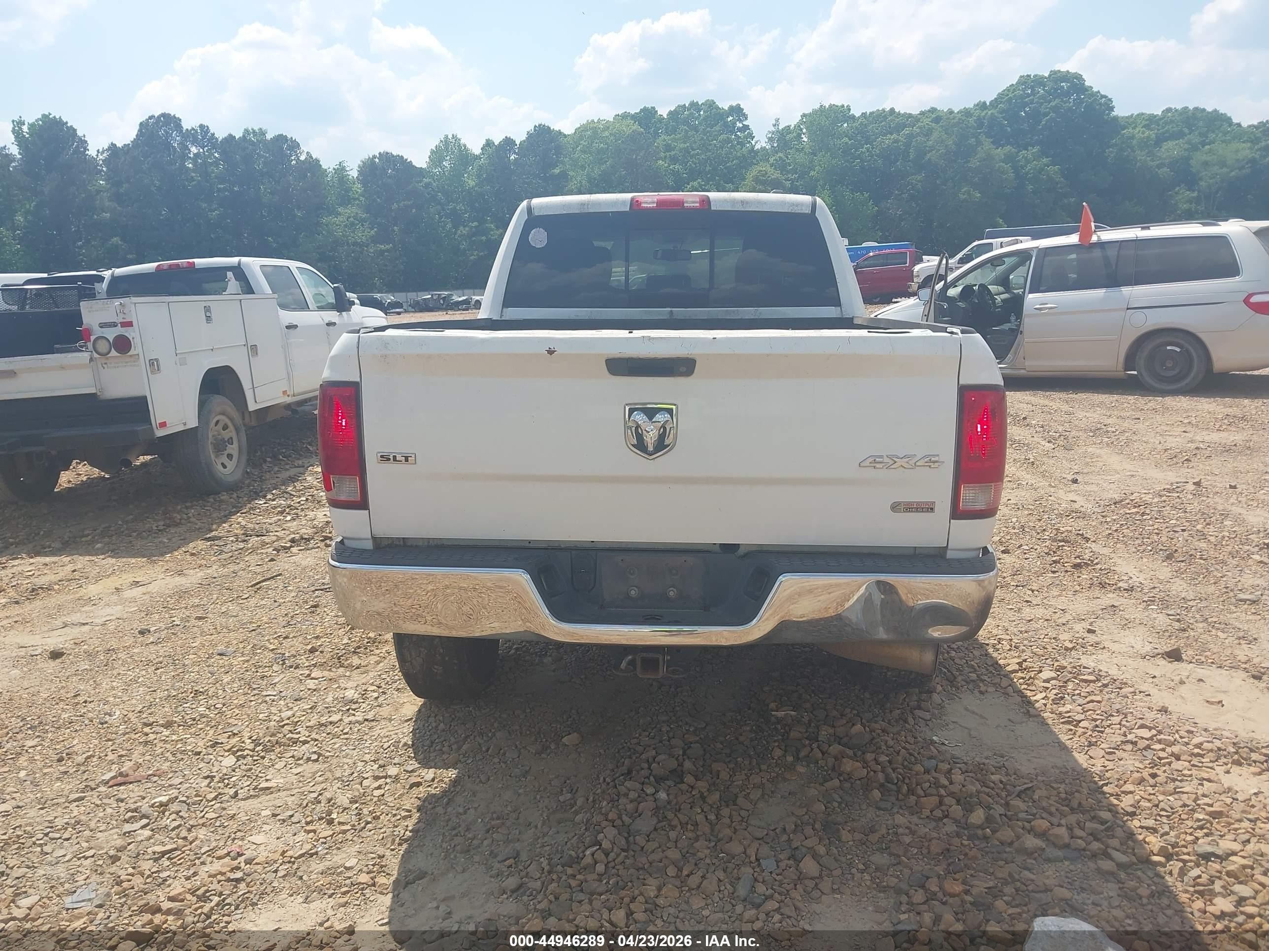 2012 Ram 2500 Slt White vin: 3C6UD5DLXCG296515