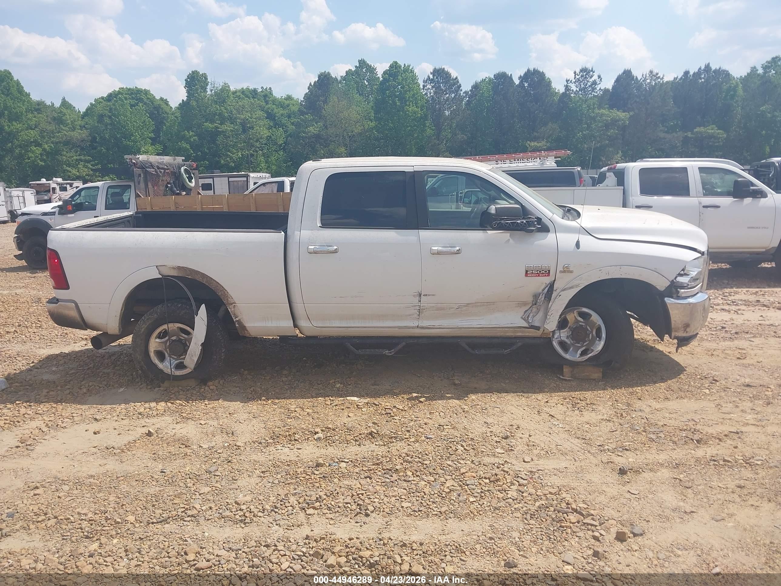 2012 Ram 2500 Slt White vin: 3C6UD5DLXCG296515