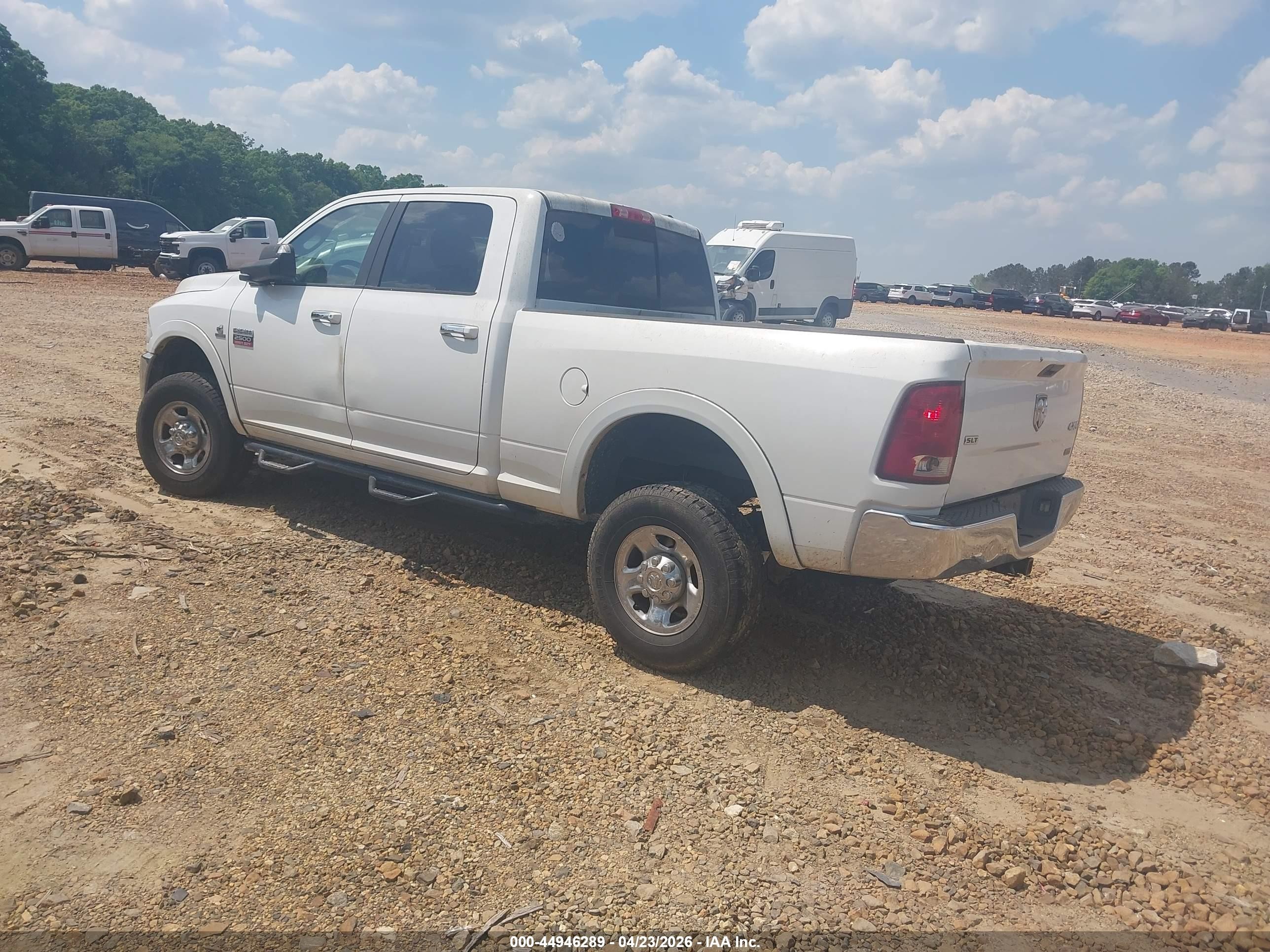 2012 Ram 2500 Slt White vin: 3C6UD5DLXCG296515