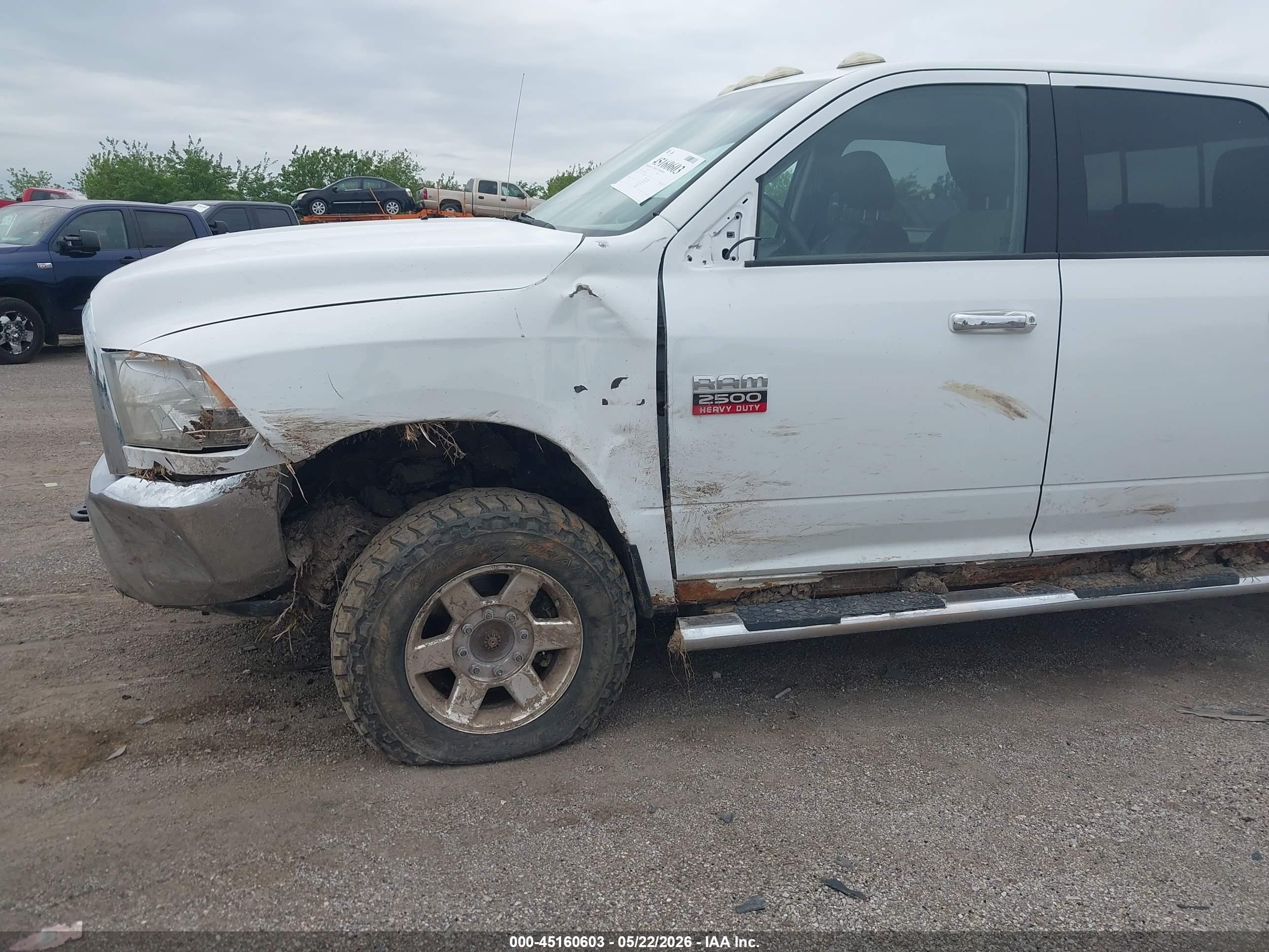 2012 Ram 2500 Slt White vin: 3C6UD5JL2CG320620