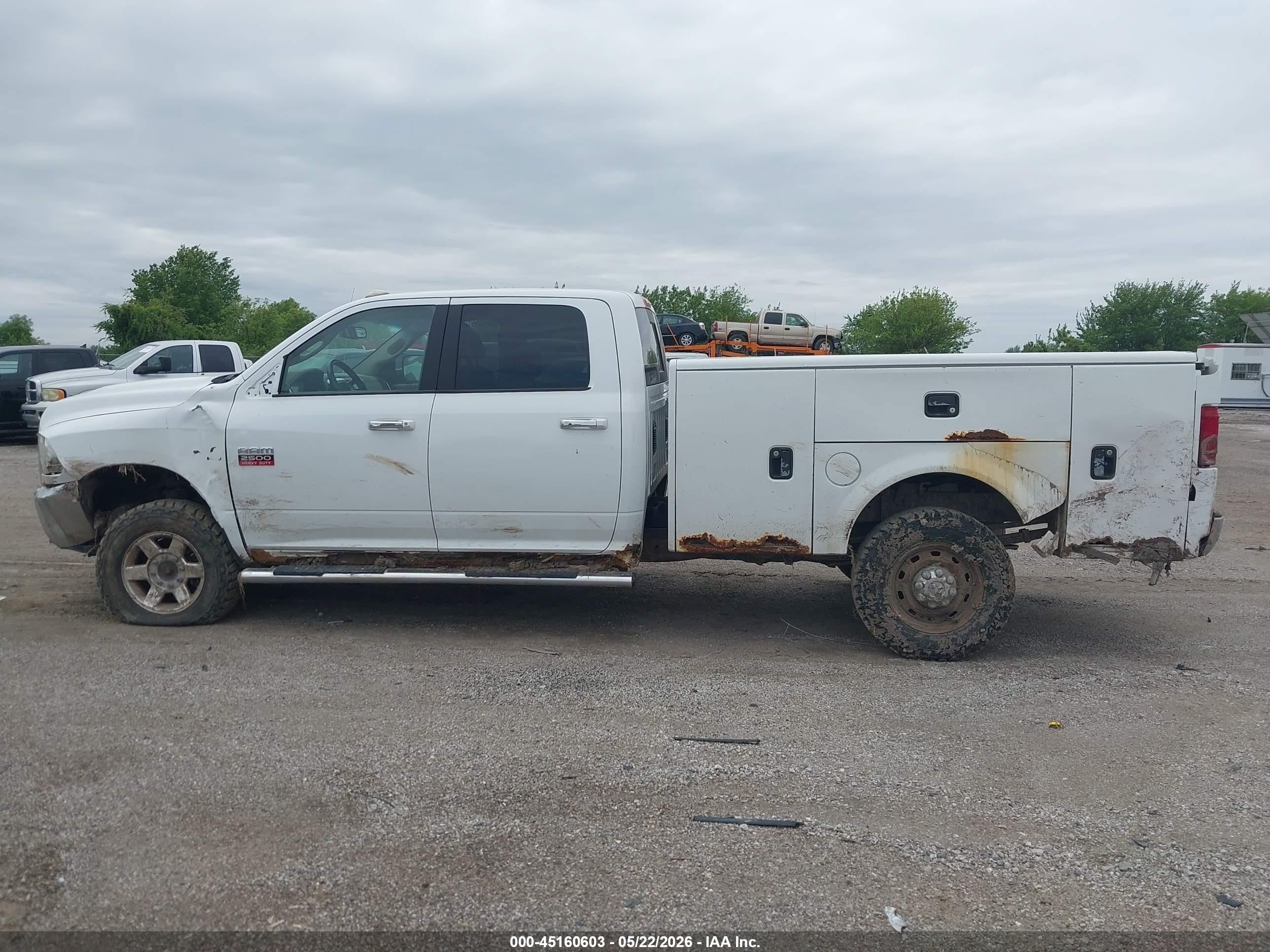 2012 Ram 2500 Slt White vin: 3C6UD5JL2CG320620