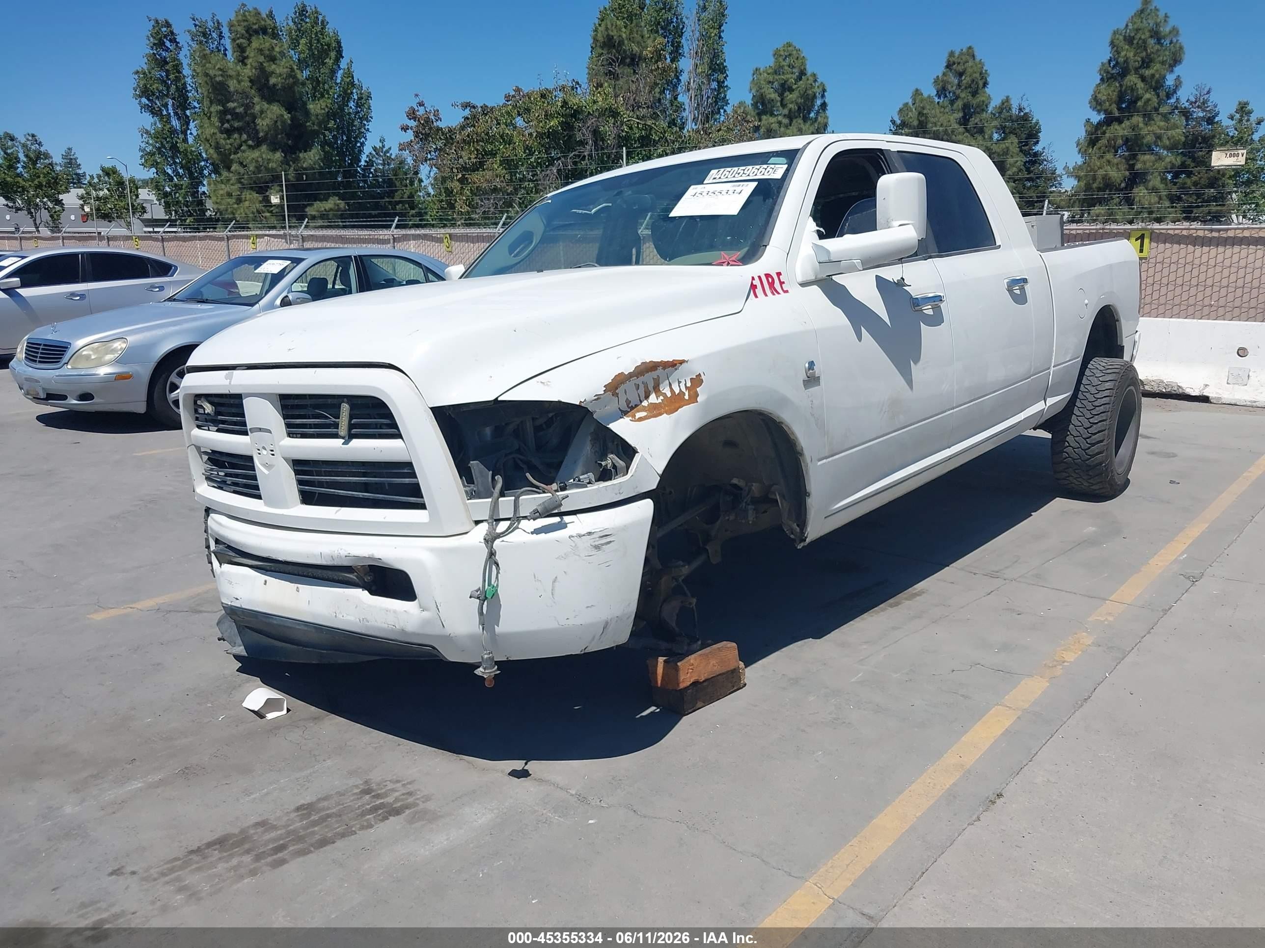 2012 Ram 2500 Slt White vin: 3C6UD5MLXCG337791