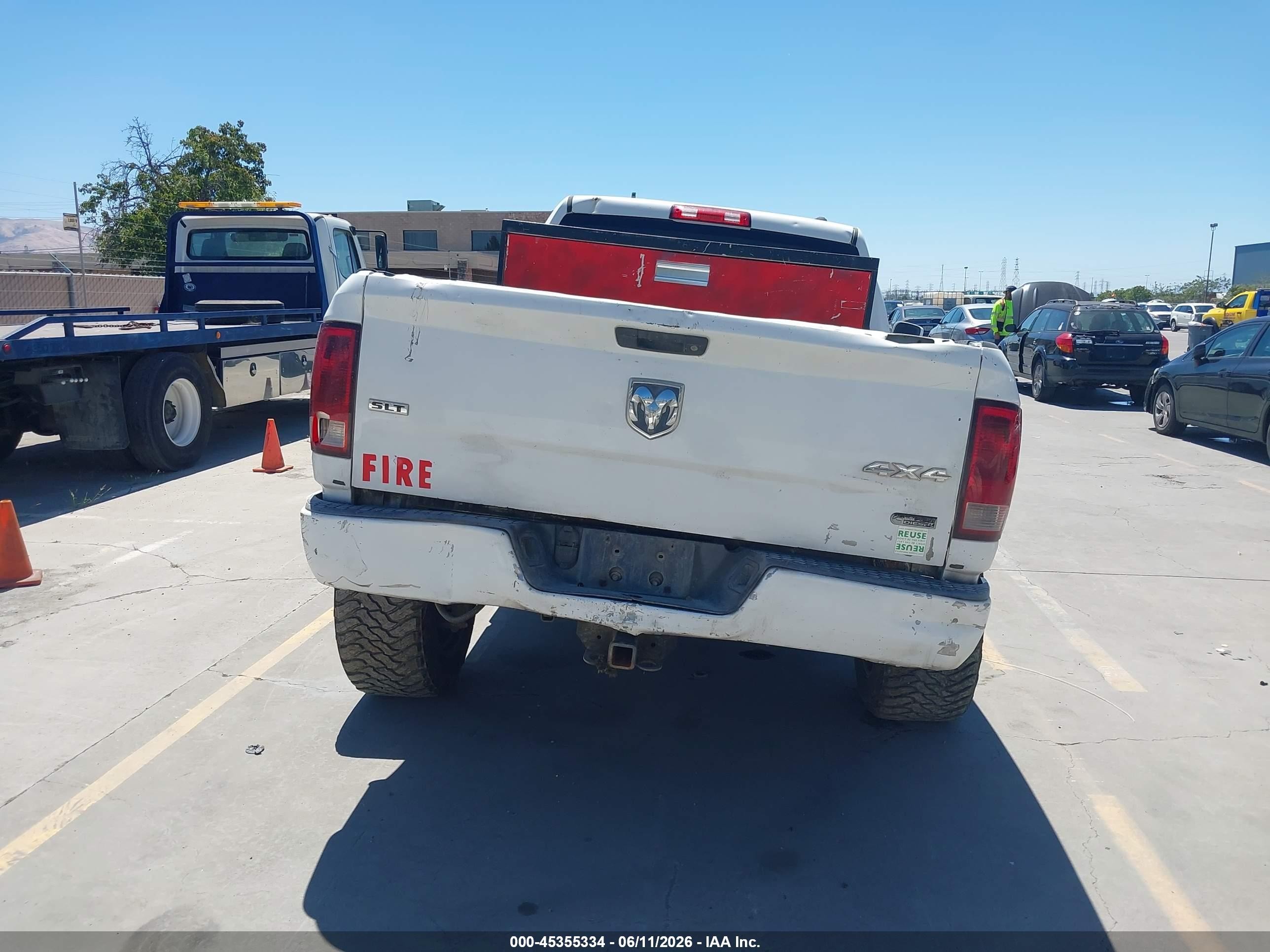 2012 Ram 2500 Slt White vin: 3C6UD5MLXCG337791