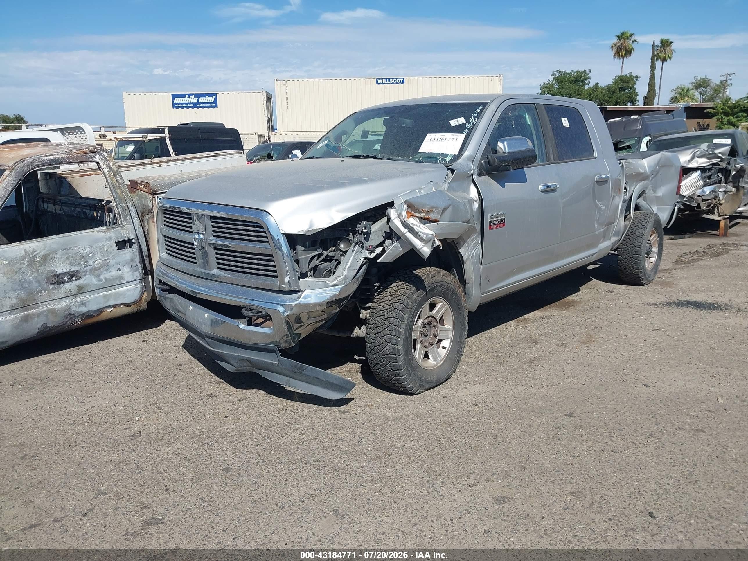 2012 Ram 2500 Laramie Серебряный vin: 3C6UD5NL5CG335932