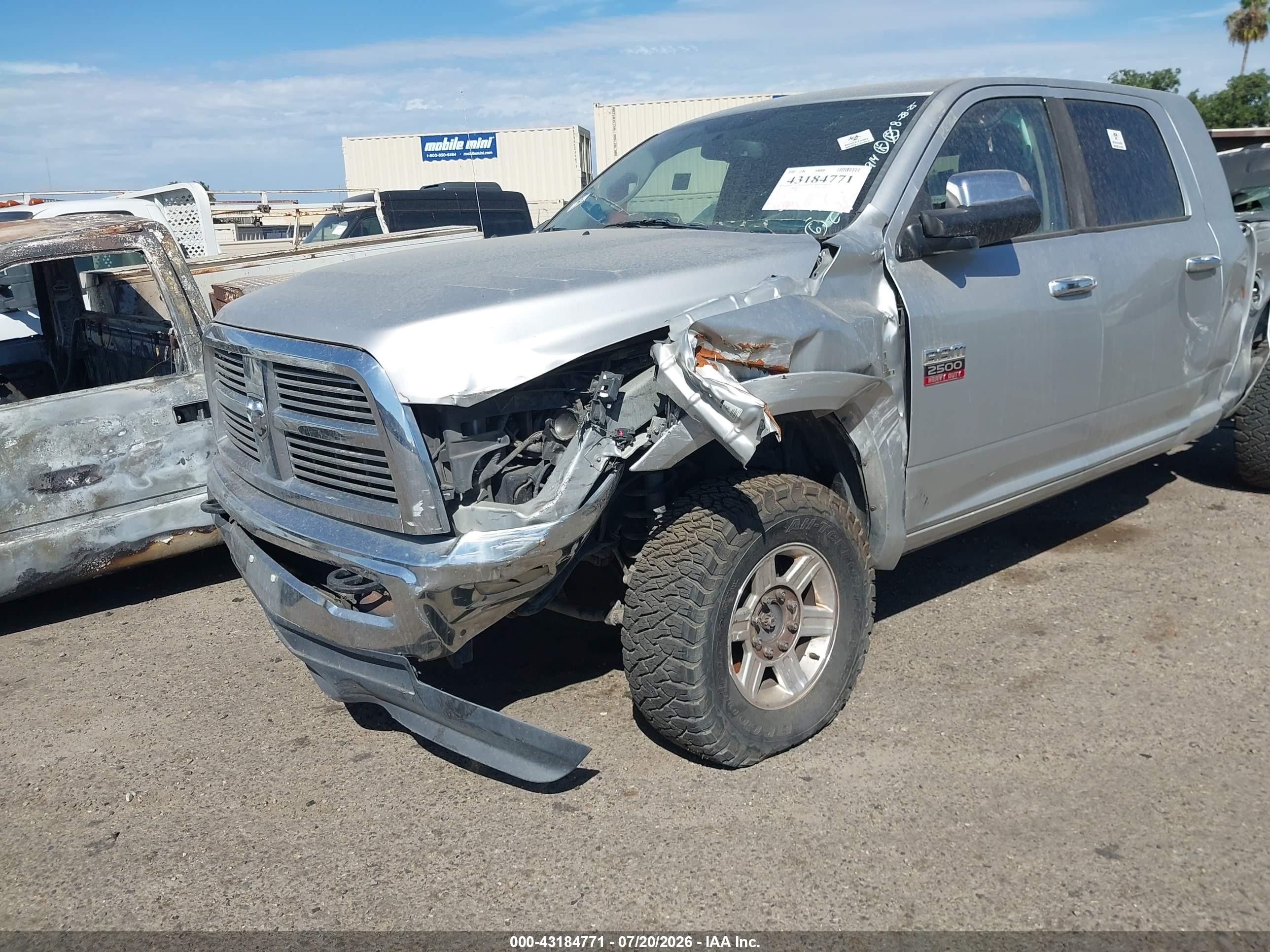 2012 Ram 2500 Laramie Серебряный vin: 3C6UD5NL5CG335932