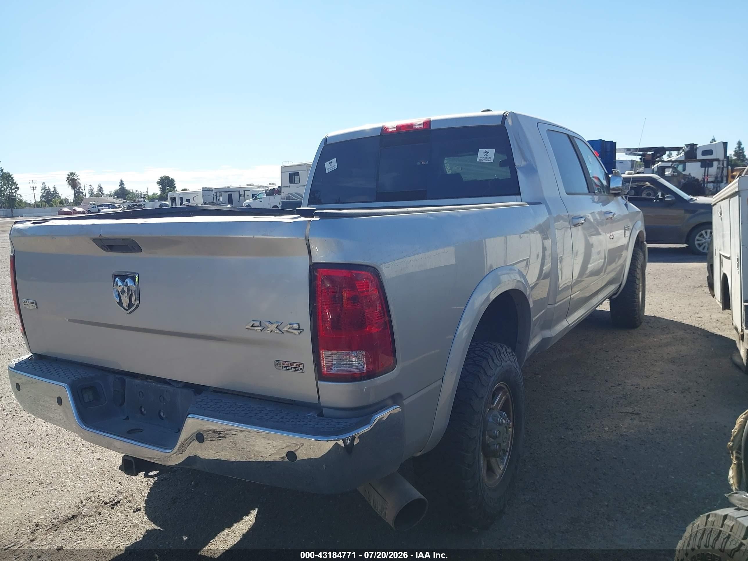 2012 Ram 2500 Laramie Серебряный vin: 3C6UD5NL5CG335932