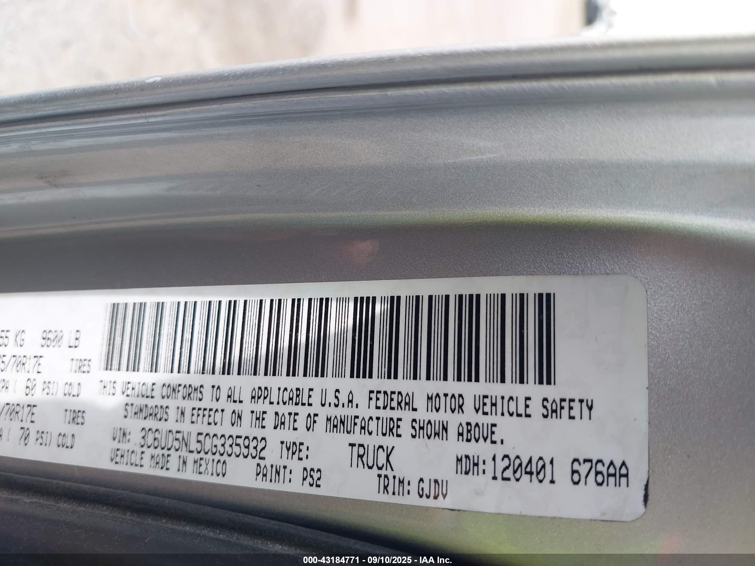 2012 Ram 2500 Laramie Серебряный vin: 3C6UD5NL5CG335932