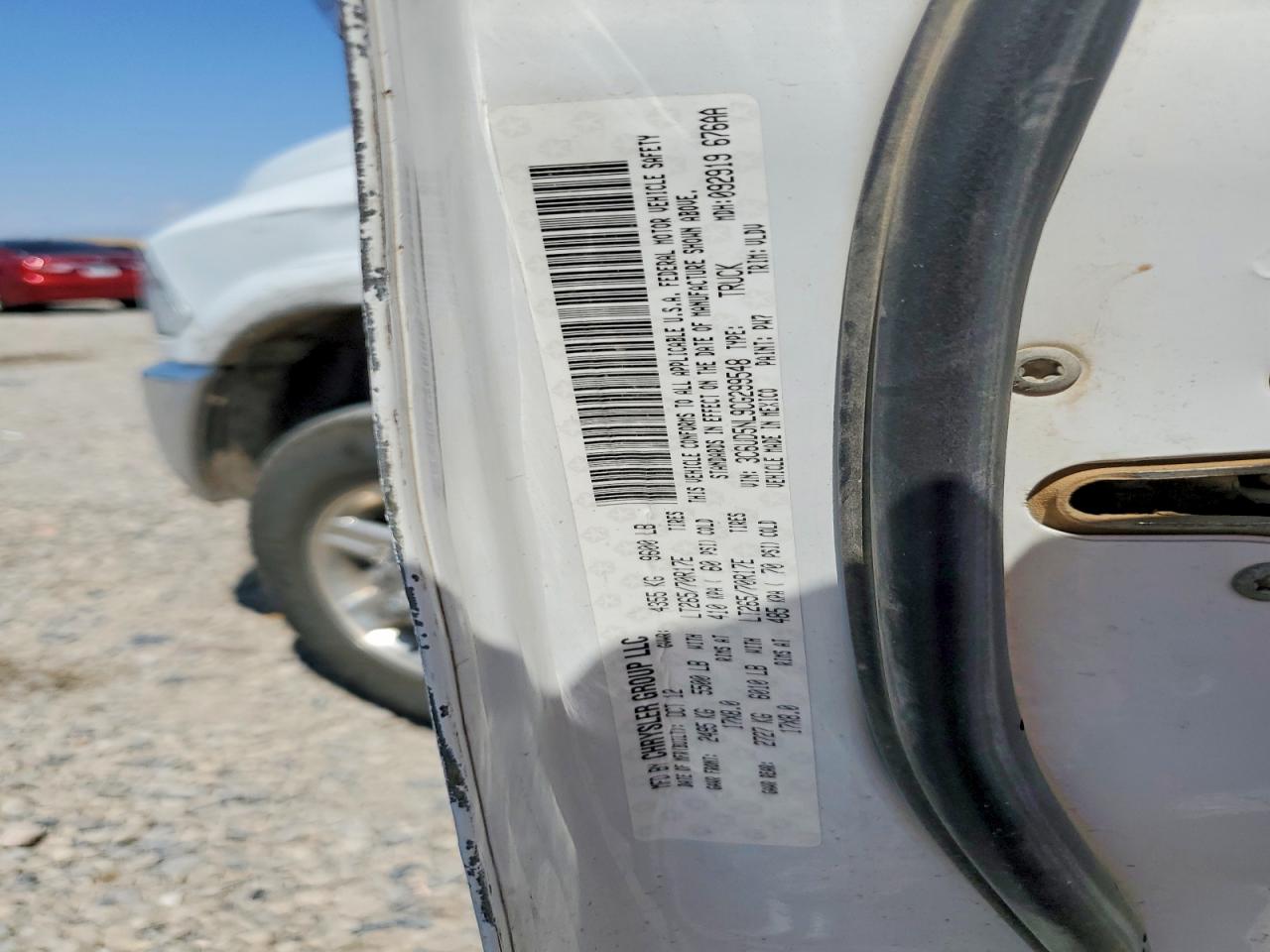 2012 Dodge Ram 2500 Laramie Белый vin: 3C6UD5NL9CG299548