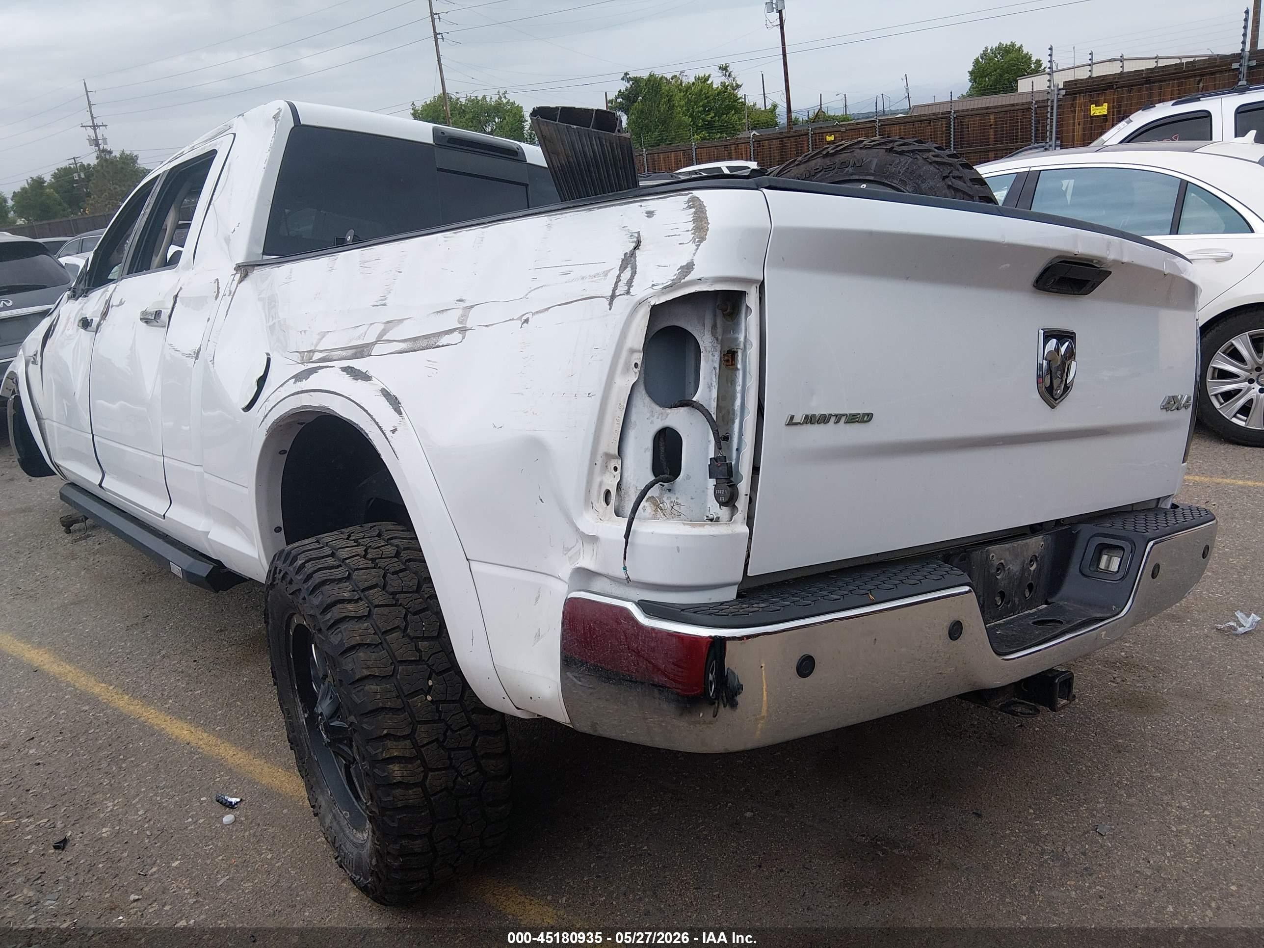 2012 Ram 2500 Laramie Longhorn/limited Edition White vin: 3C6UD5PL3CG324392