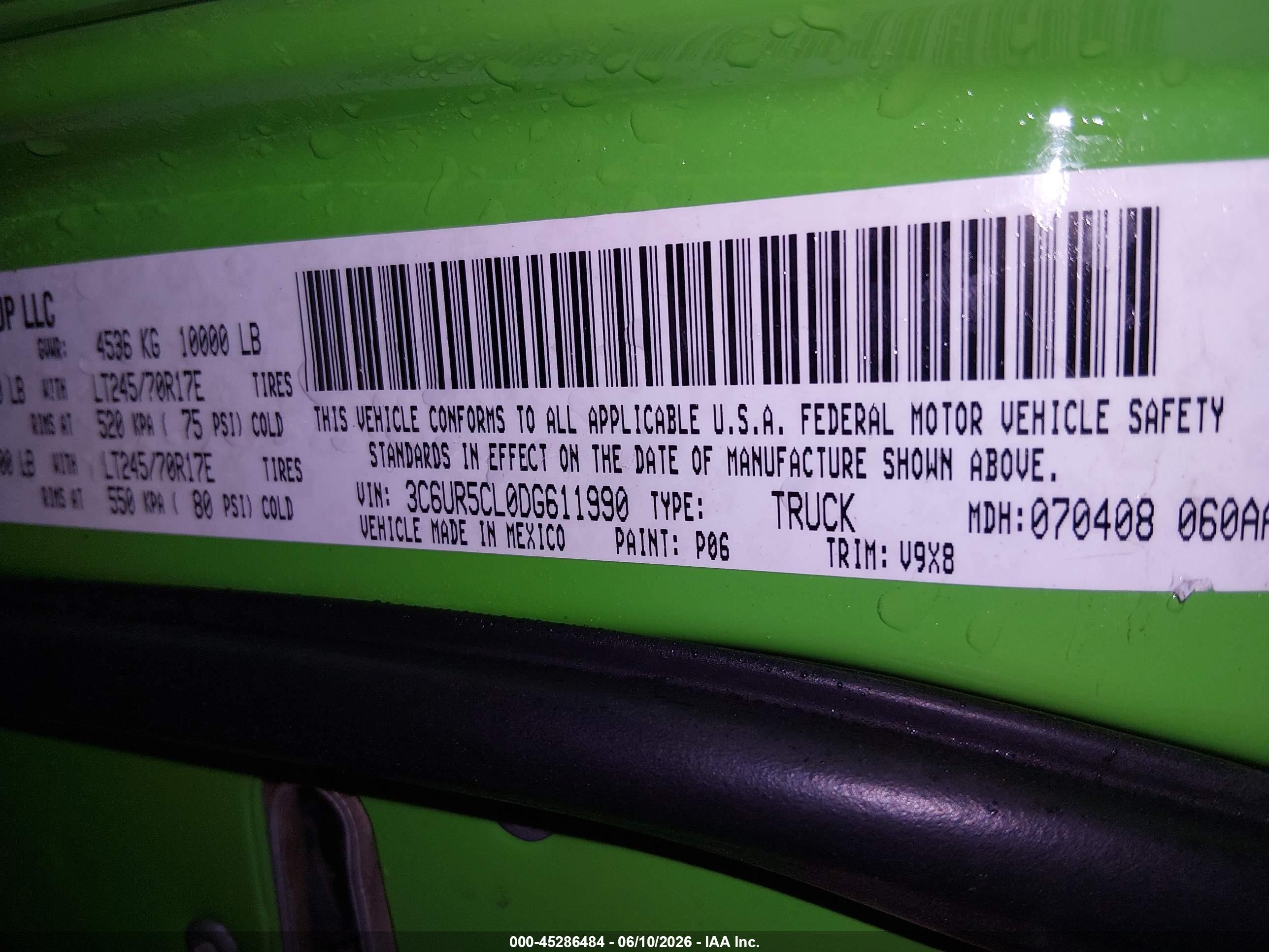 2013 Ram 2500 Tradesman Green vin: 3C6UR5CL0DG611990