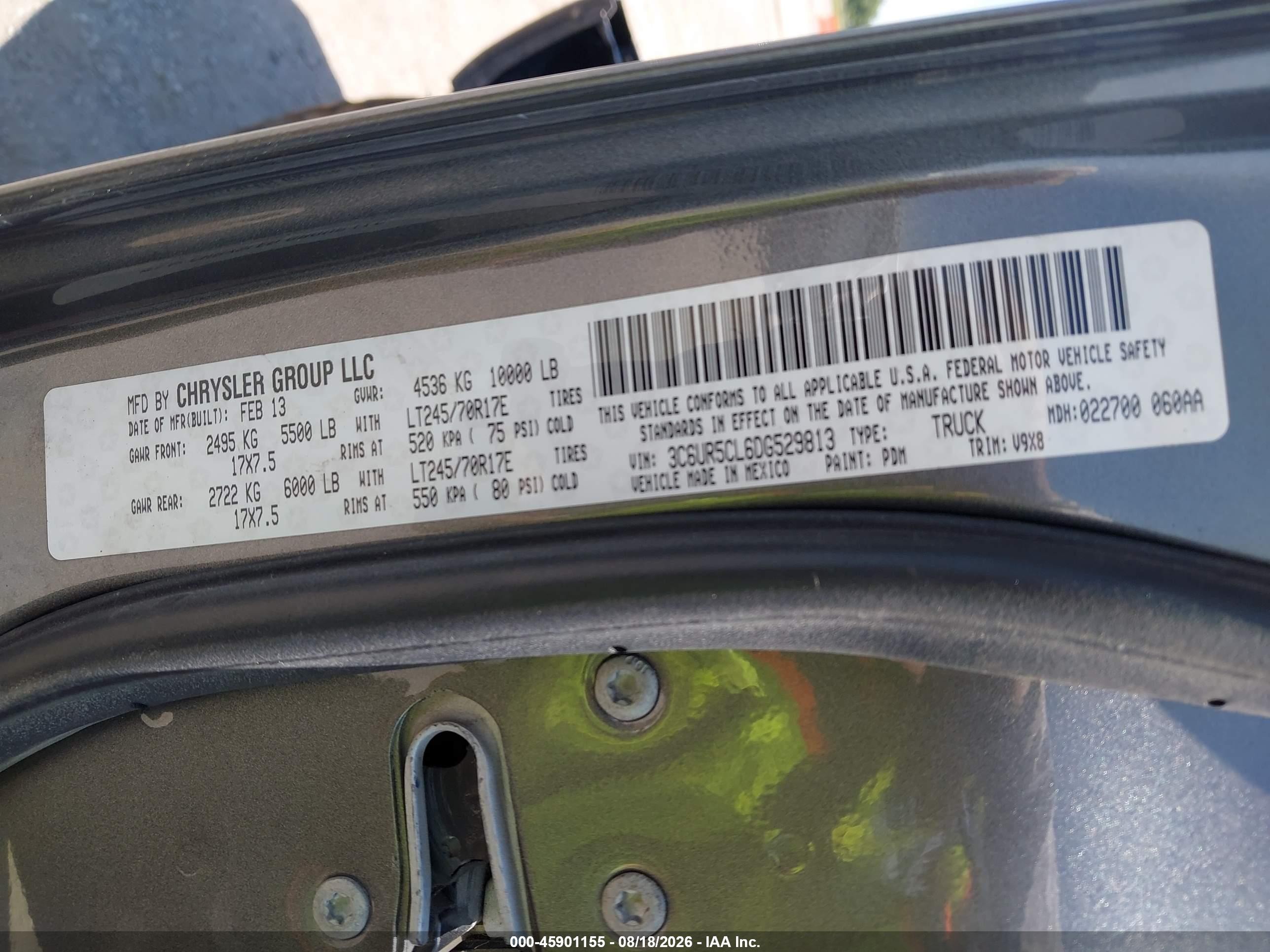 2013 Ram 2500 Tradesman Серый vin: 3C6UR5CL6DG529813