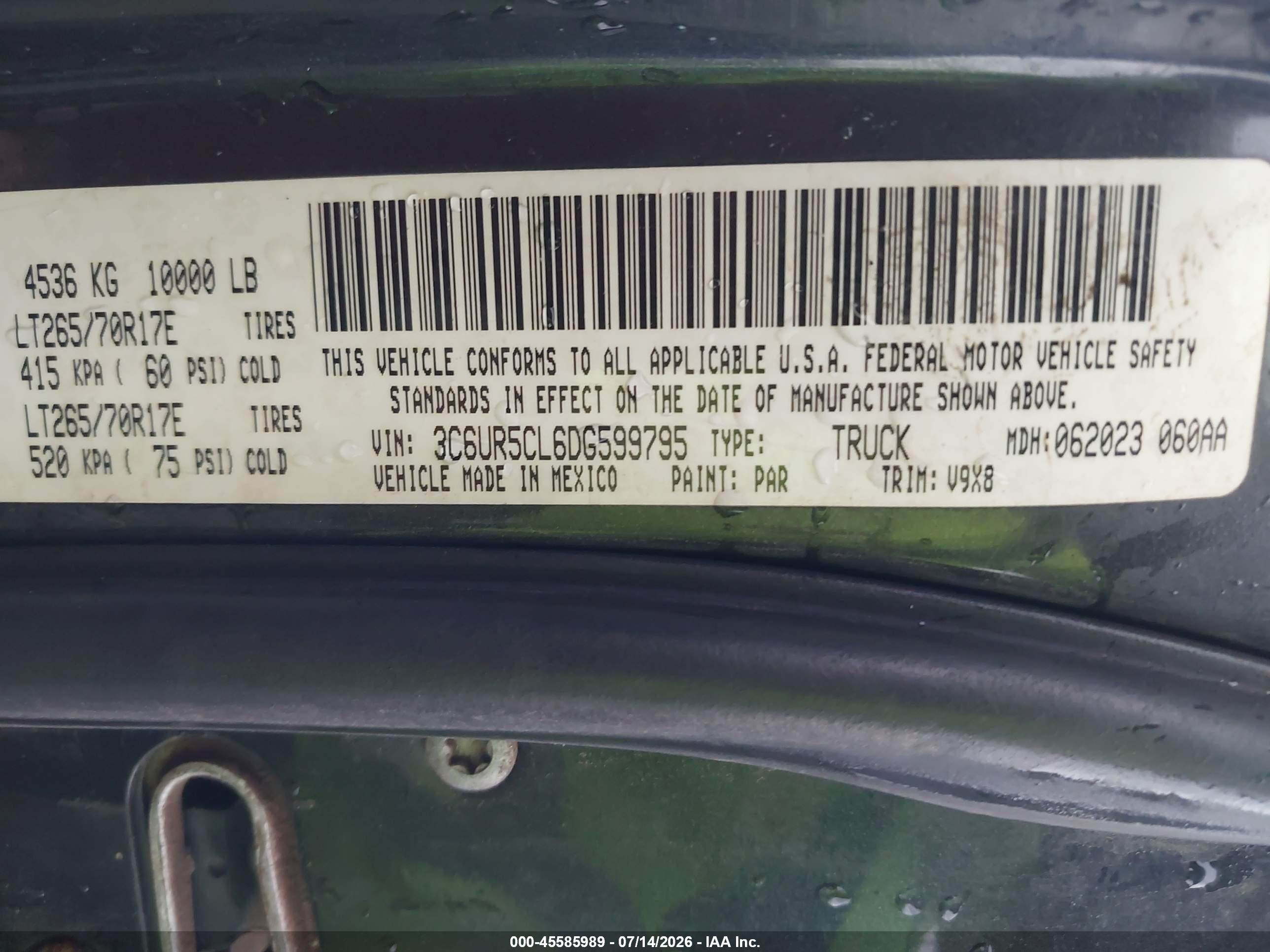 2013 Ram 2500 Tradesman Синий vin: 3C6UR5CL6DG599795
