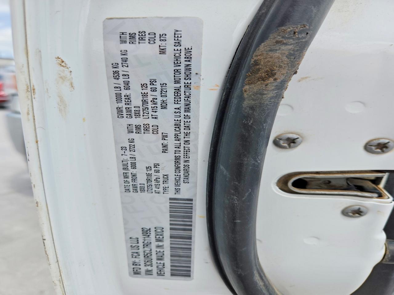 2024 Ram 2500 Tradesman White vin: 3C6UR5CL7RG114992