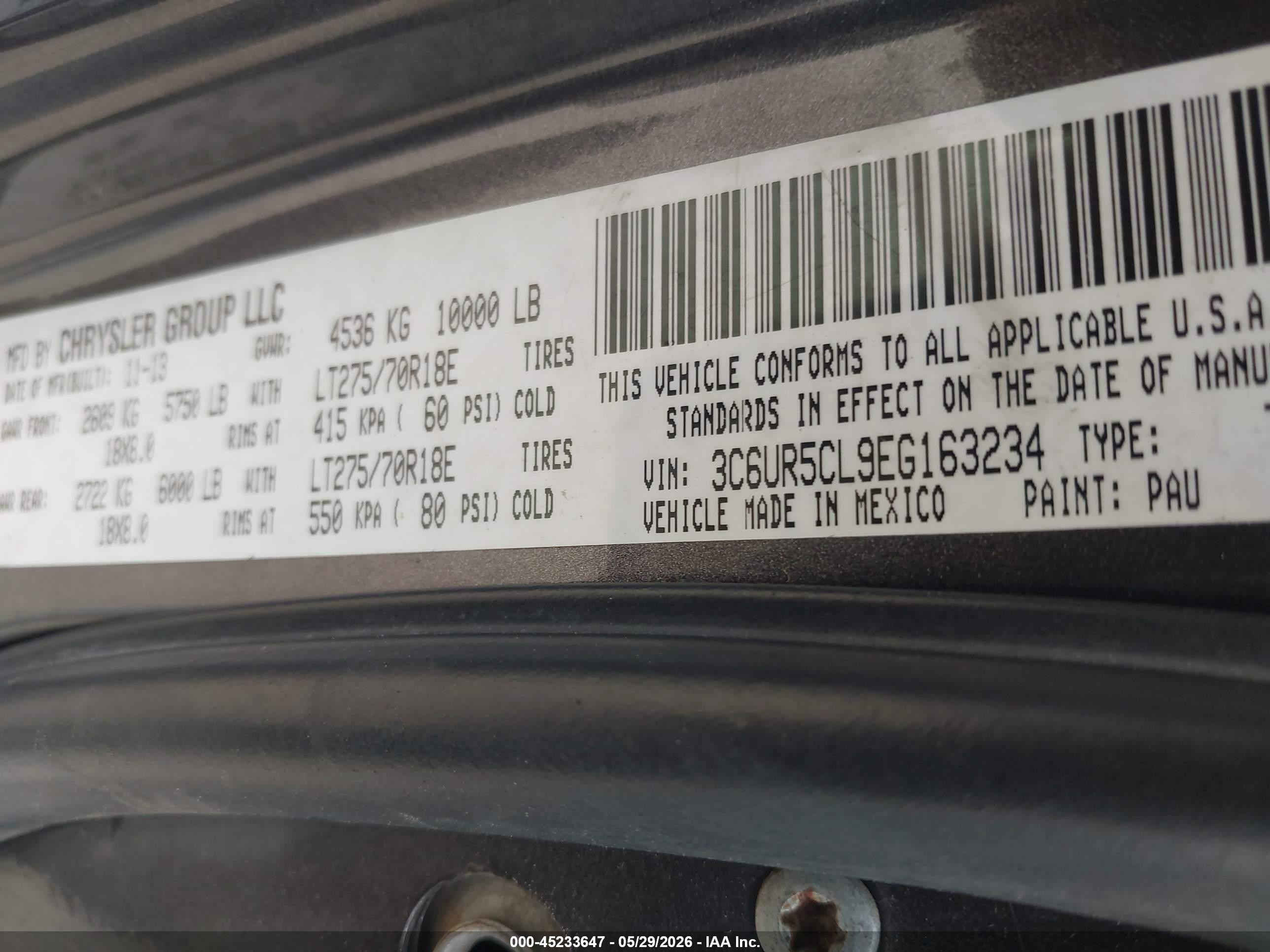 2014 Ram 2500 Tradesman Gray vin: 3C6UR5CL9EG163234