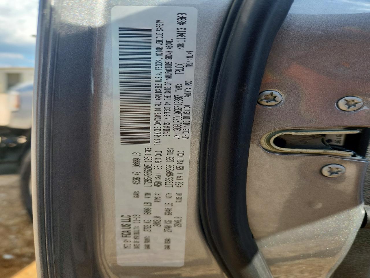 2019 Ram 2500 Big Horn Silver vin: 3C6UR5DL0KG718887