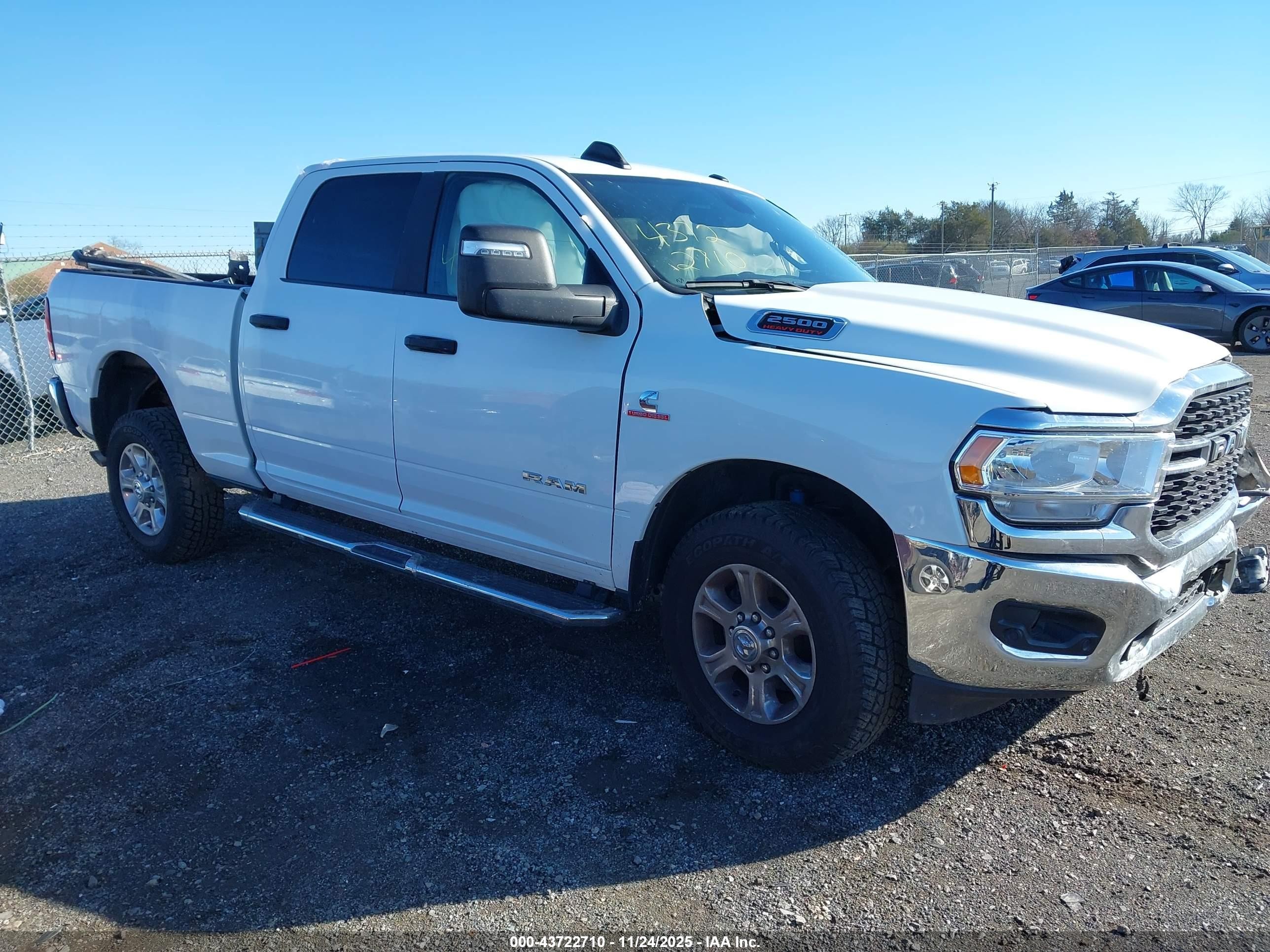 2024 Ram 2500 Big Horn  4x4 6'4 Box White vin: 3C6UR5DL2RG176766